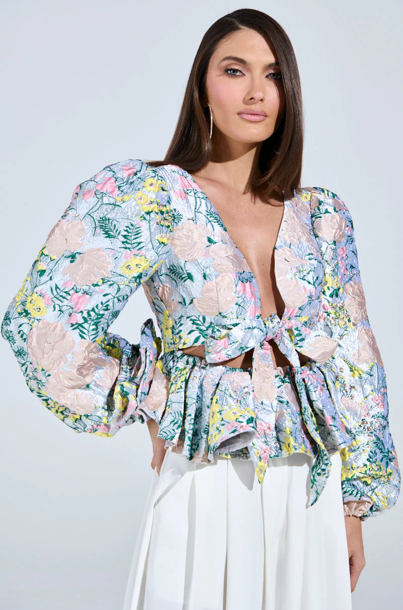 2 WAYS TO SLAY BROCADE LONG SLEEVE TOP - Image 2