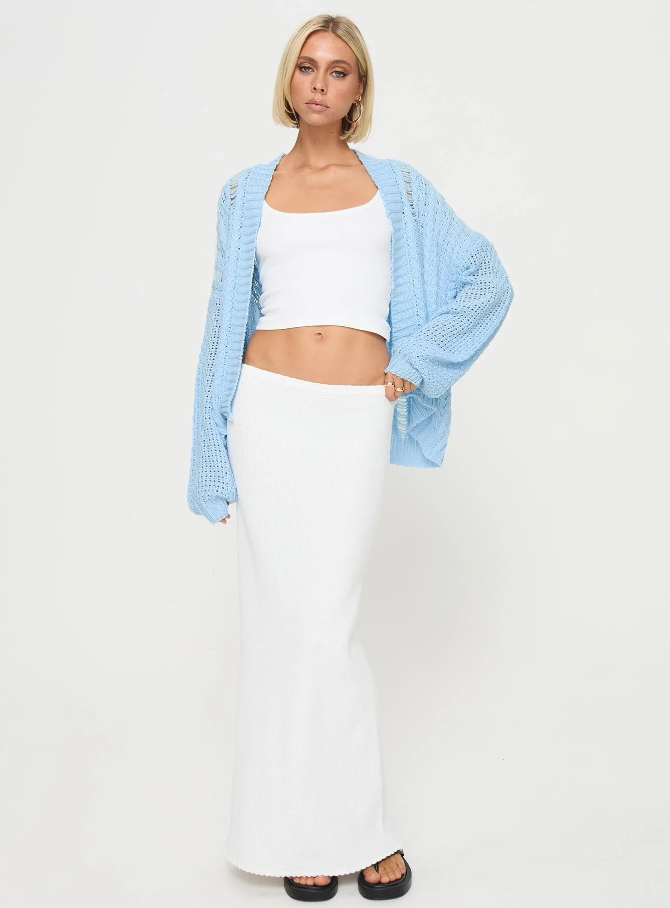 Abner Cable Cardigan Blue - Image 3