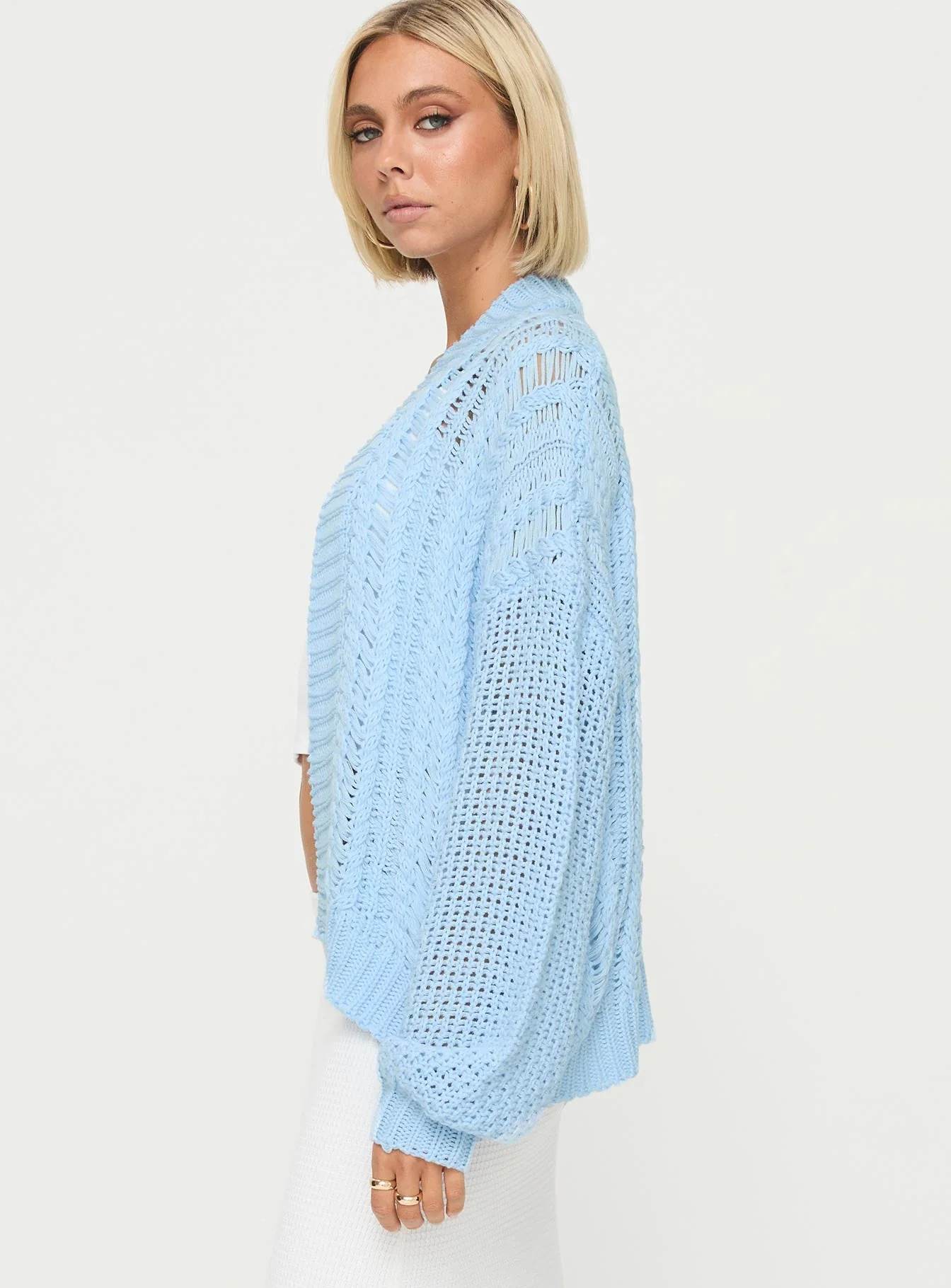 Abner Cable Cardigan Blue - Image 4