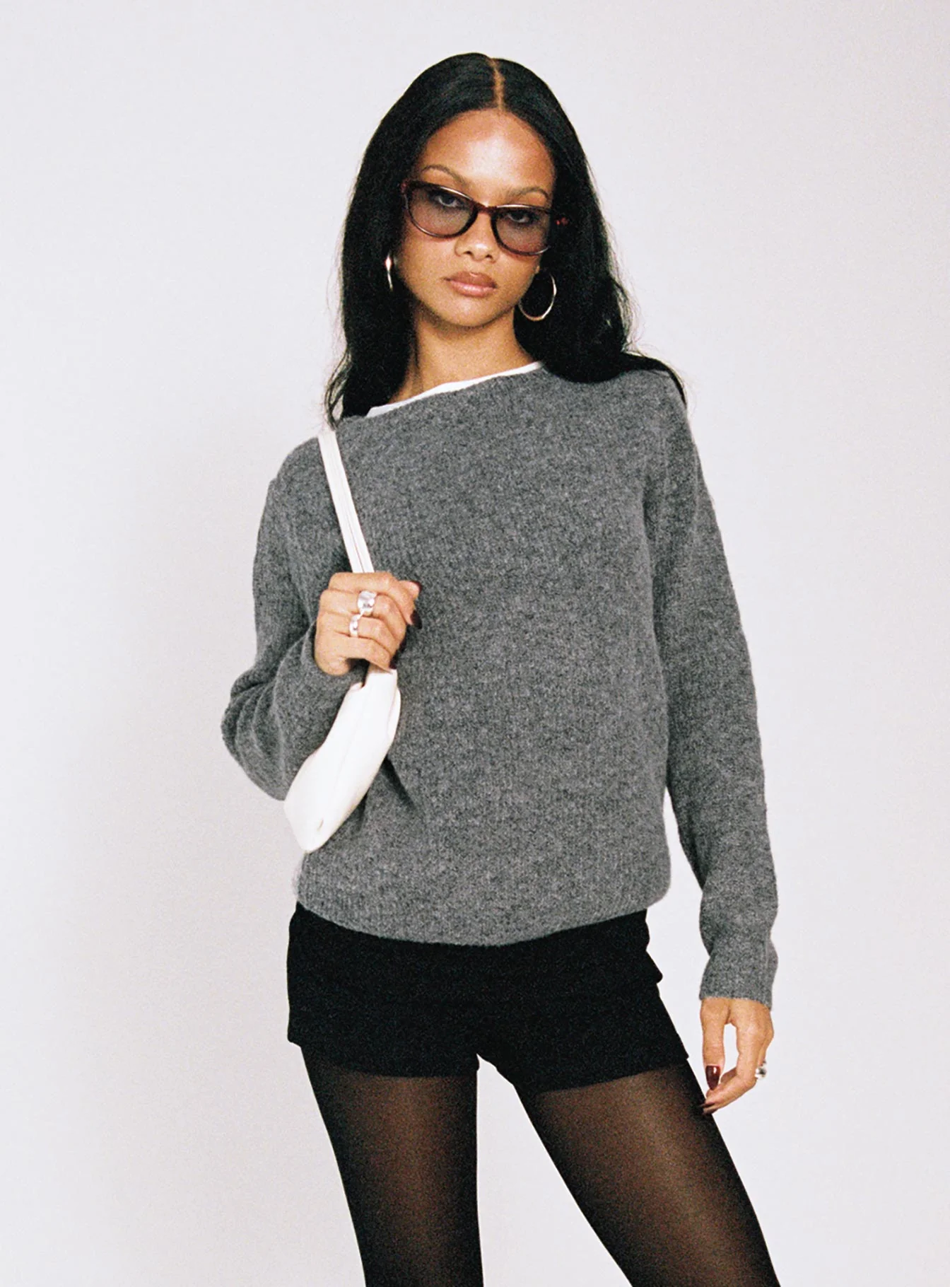 Abrams Rib Knit Crew Sweater Charcoal Marle - Image 13