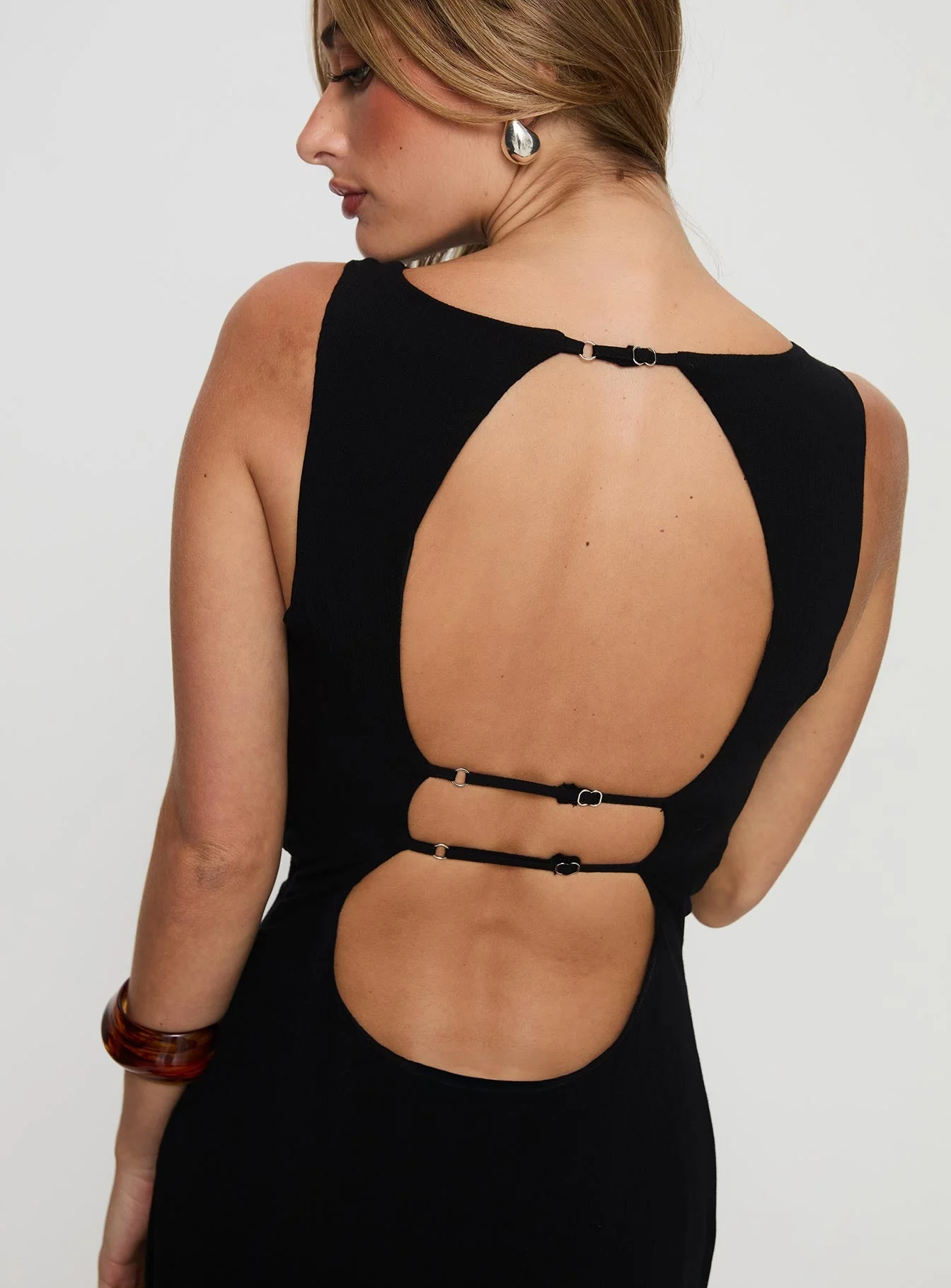 Ace Of Hearts Backless Maxi Dress Black - Image 8