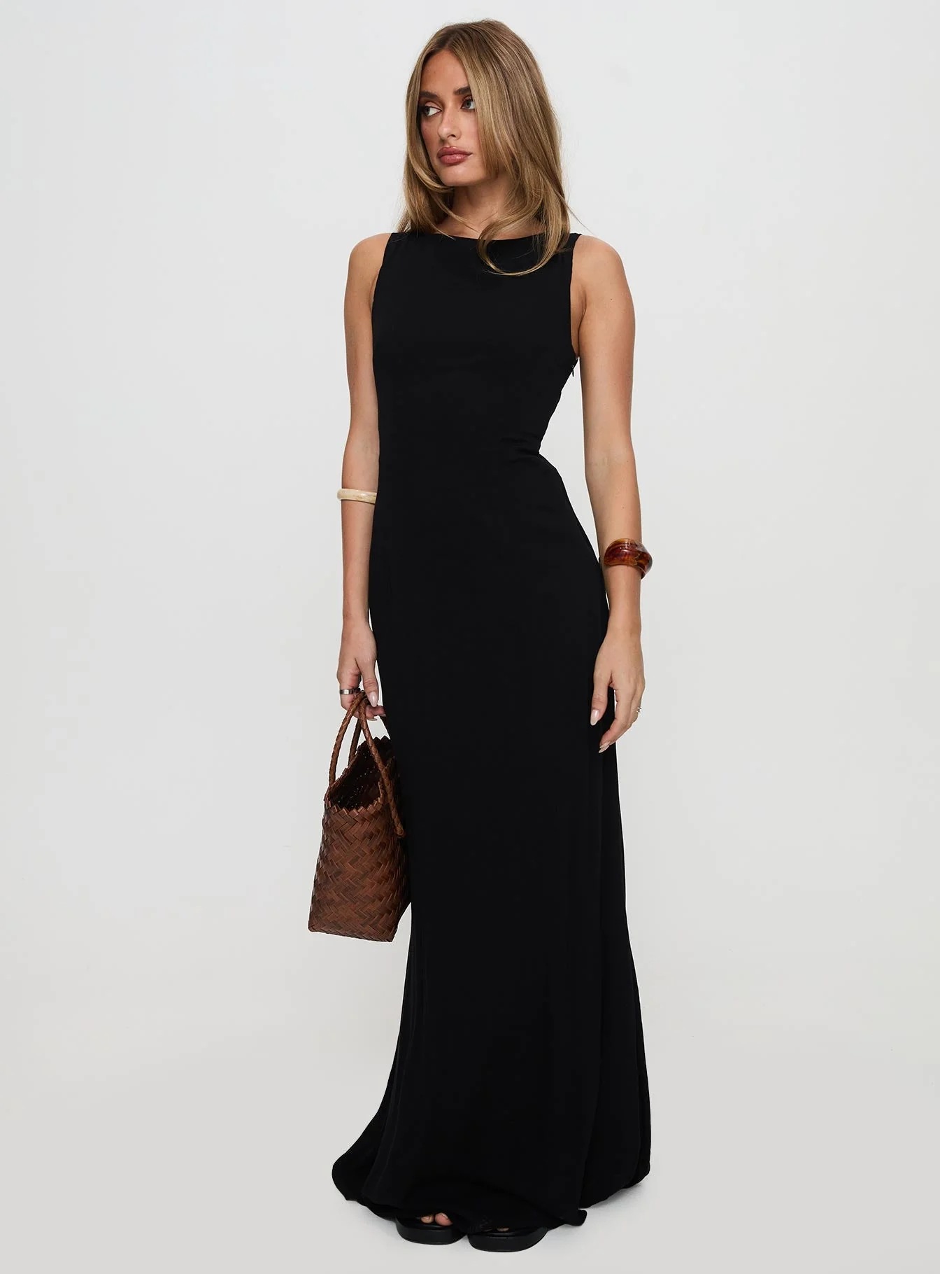Ace Of Hearts Backless Maxi Dress Black Petite - Image 2