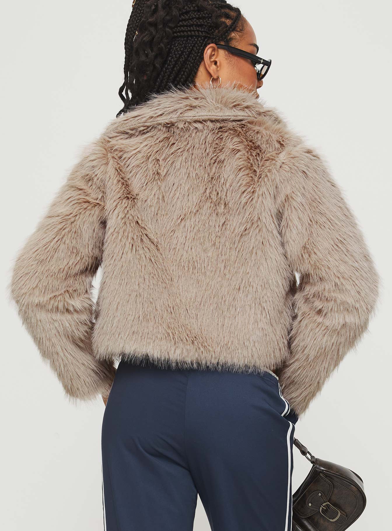 Addie Faux Fur Jacket Mushroom - Image 5