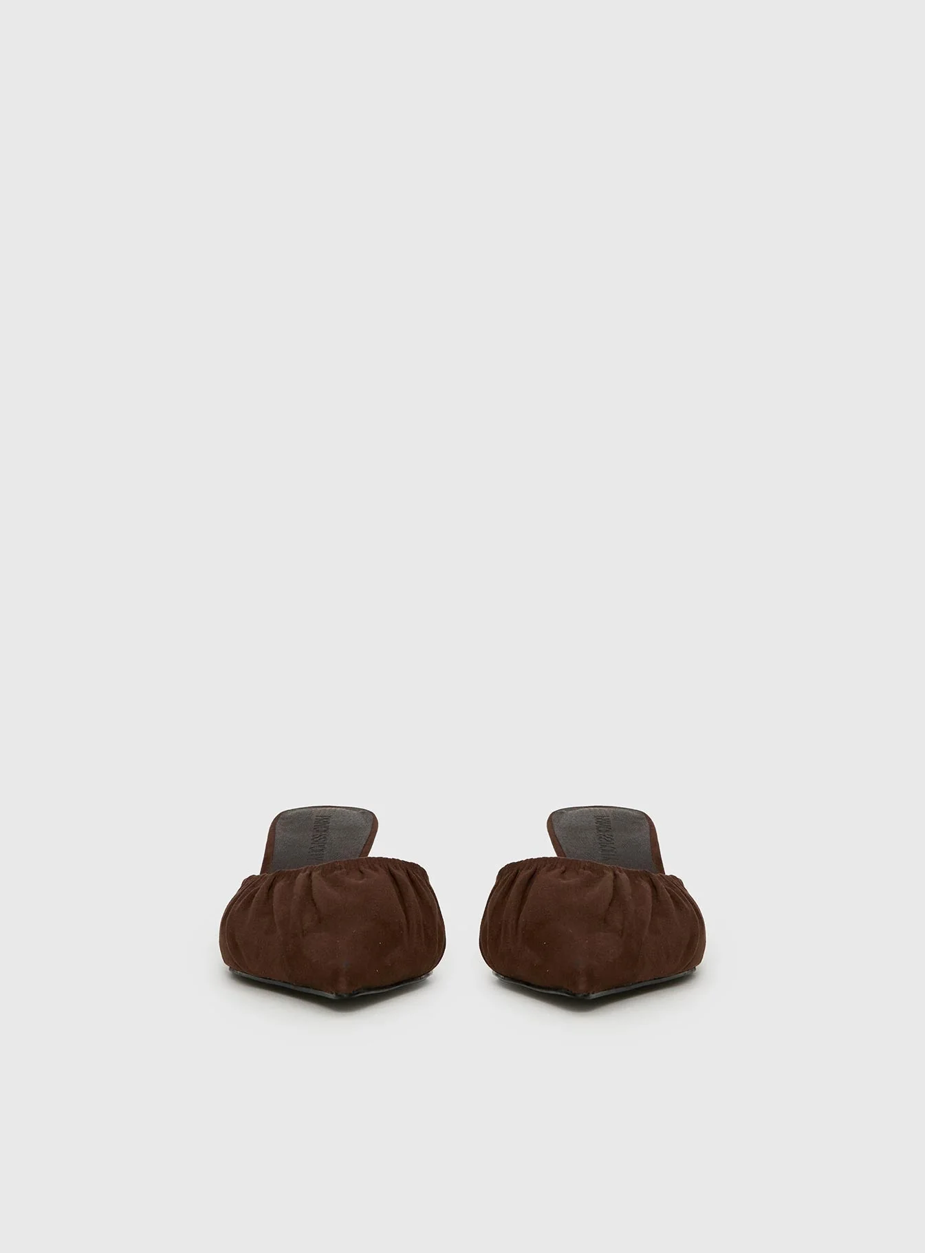 Admiration Pointed Toe Faux Suede Heels Brown - Image 4