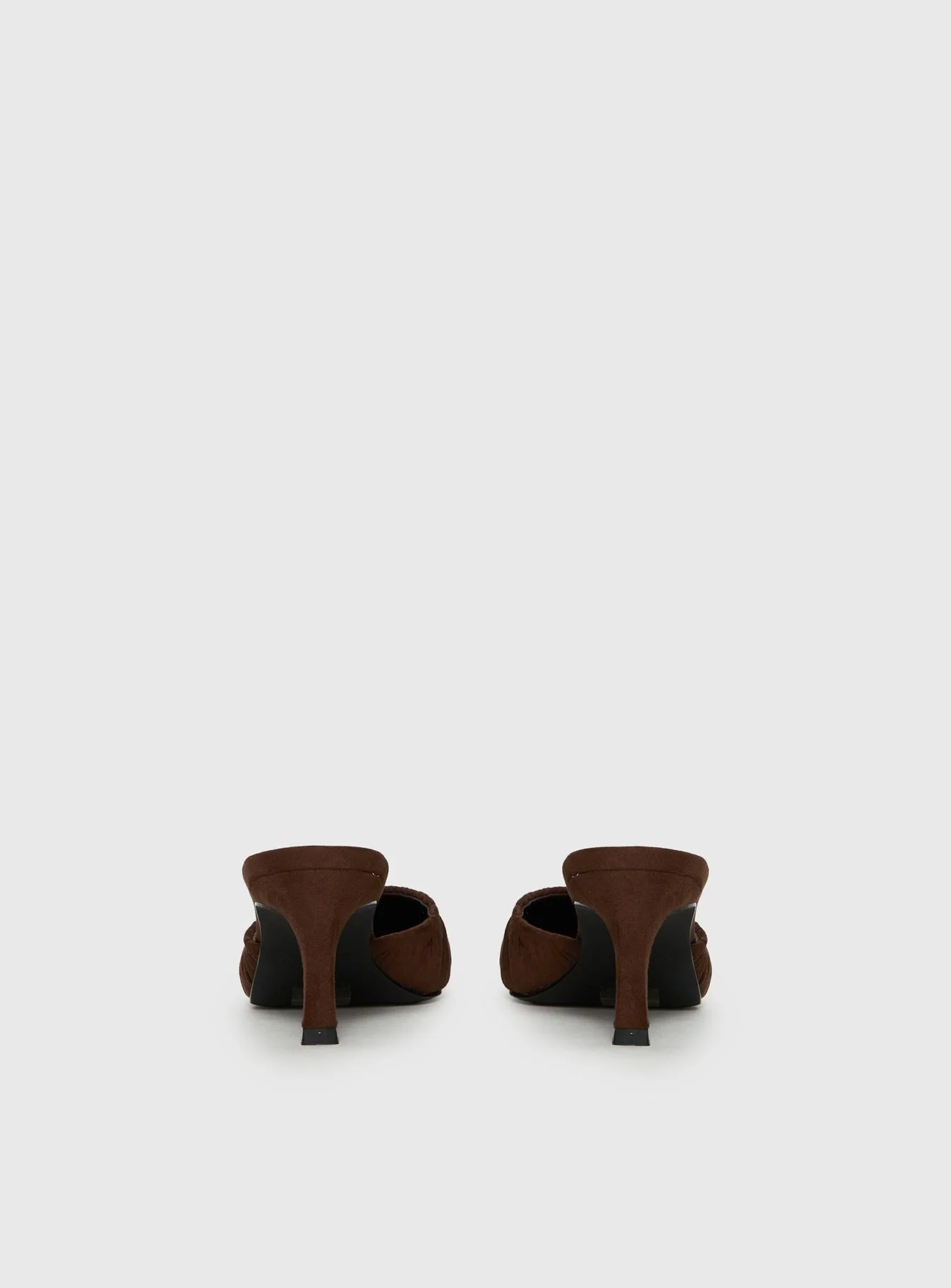 Admiration Pointed Toe Faux Suede Heels Brown - Image 5