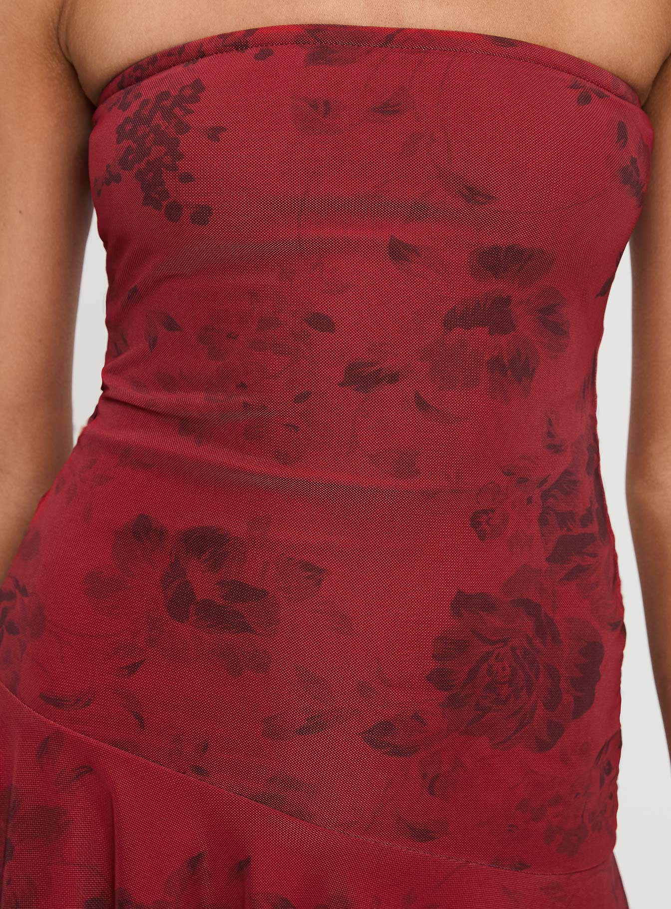 Adonis Mini Dress Red Floral - Image 6