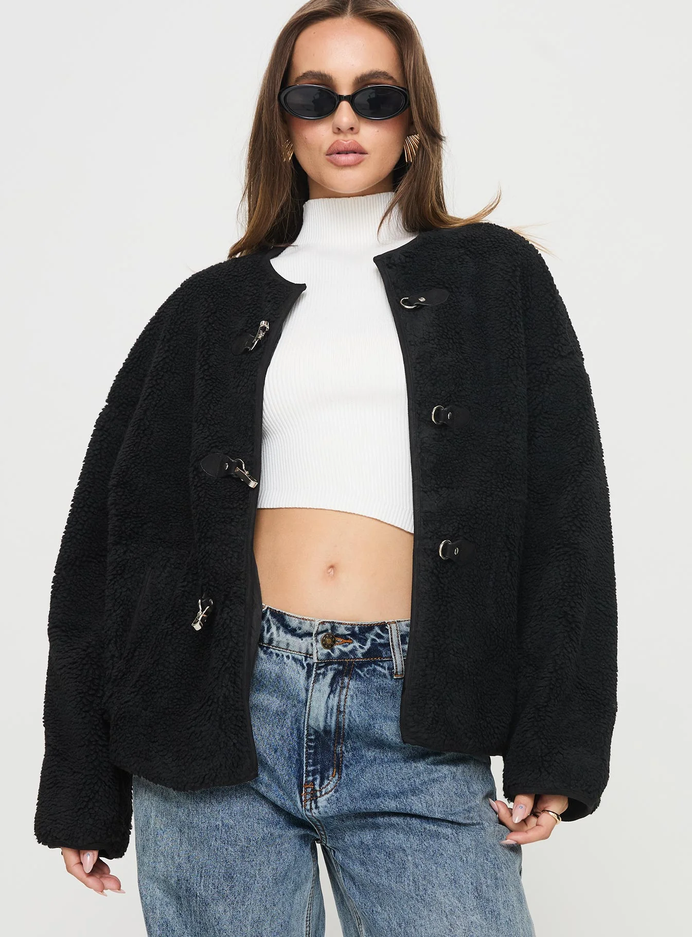 Adylic Teddy Coat Black - Image 2