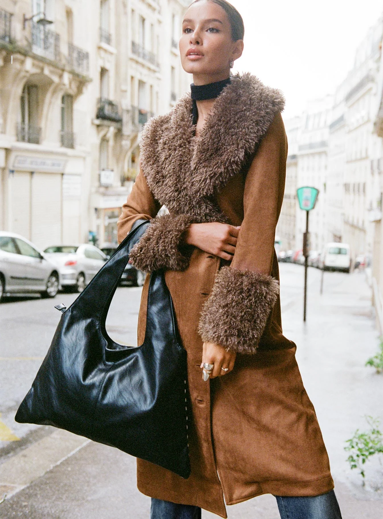 After Party Shearling Jacket Brown - Image 2
