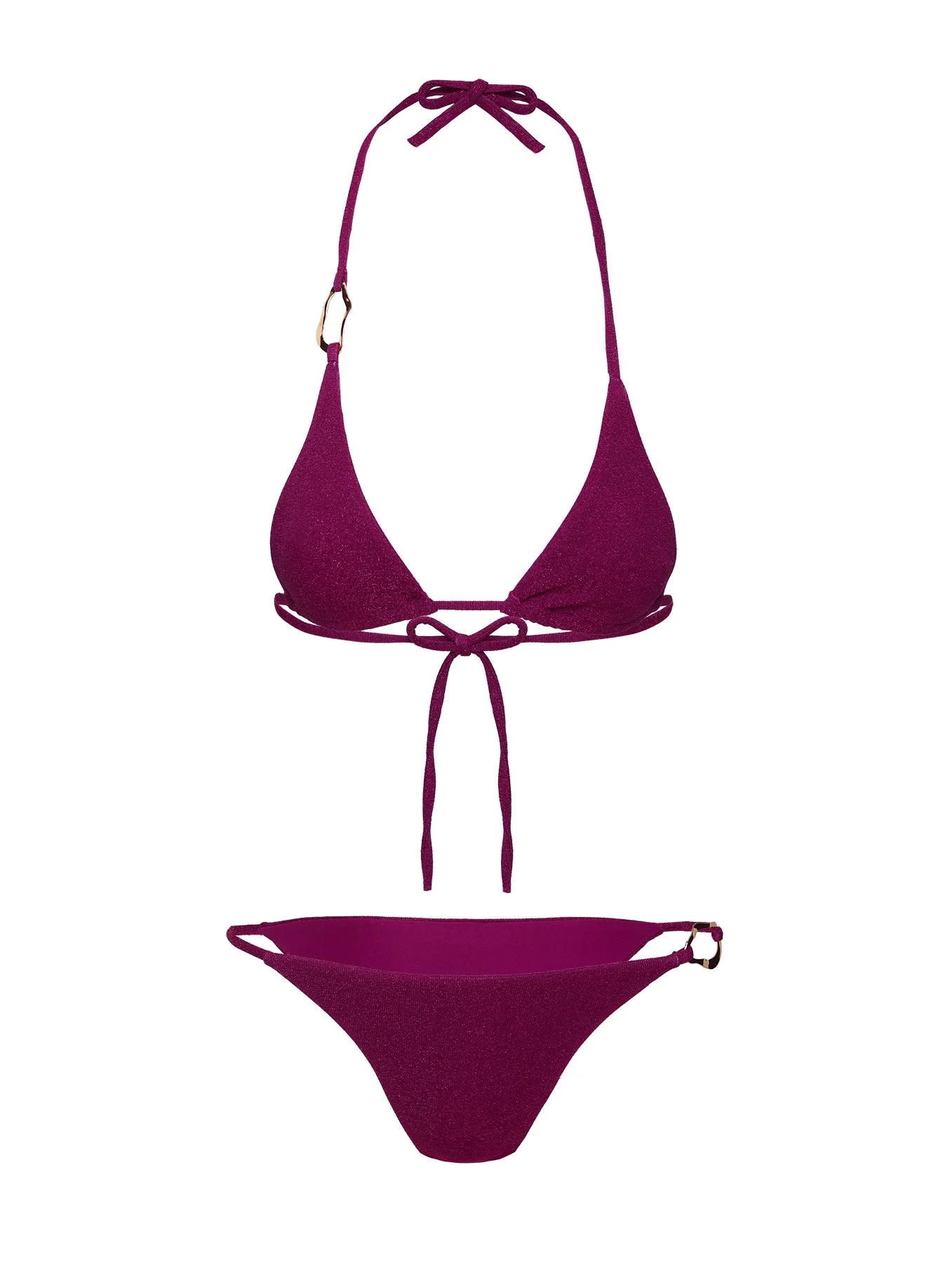 Aimi Glitter Triangle Bikini Top Purple - Image 5