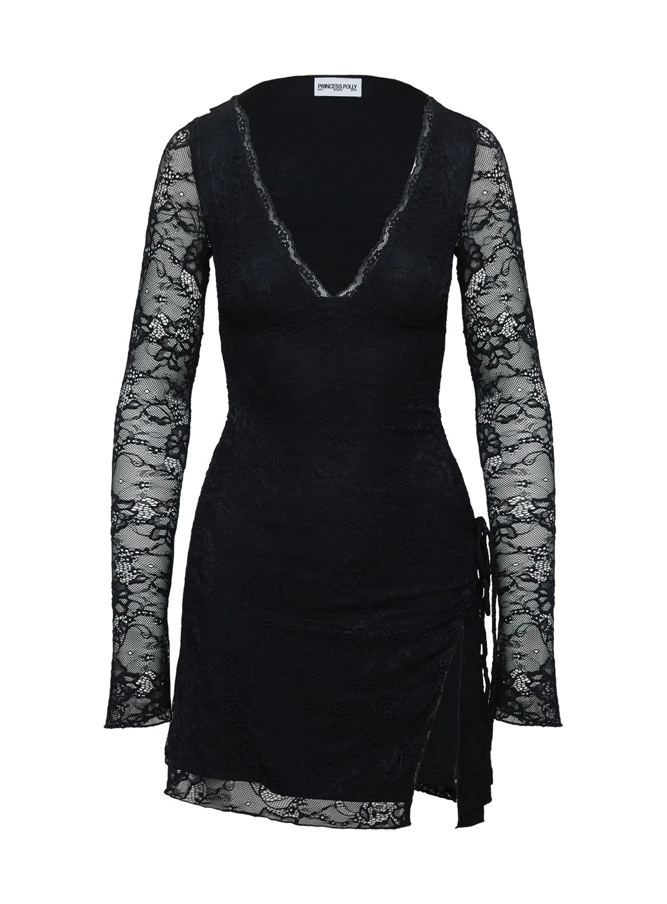 Airabella Lace Mini Dress Black - Image 5