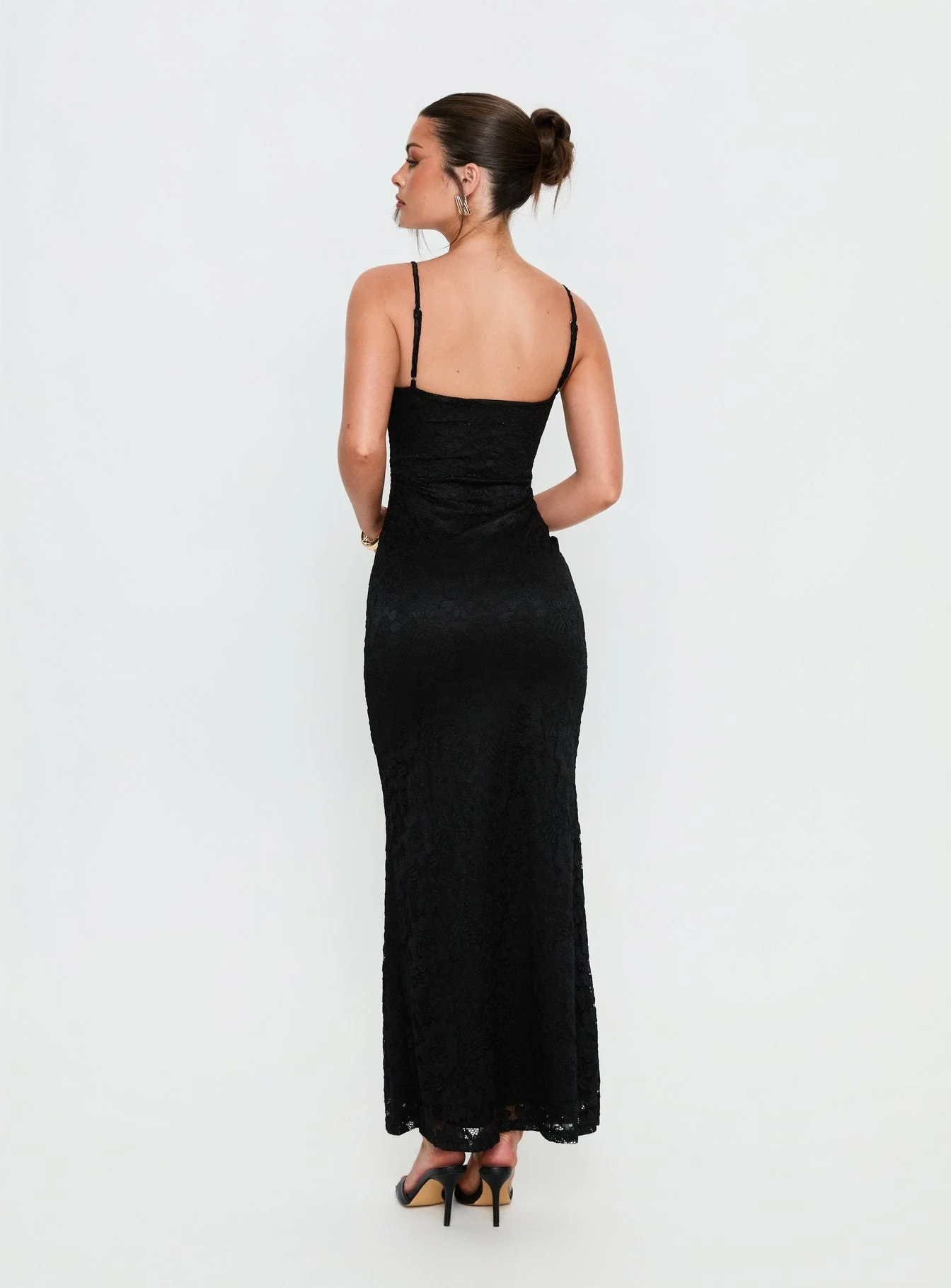 Alannis Lace Maxi Dress Black - Image 5
