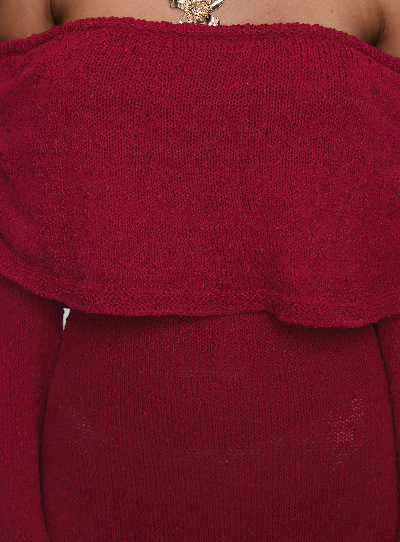 Aleyah Long Sleeve Maxi Dress Burgundy - Image 6
