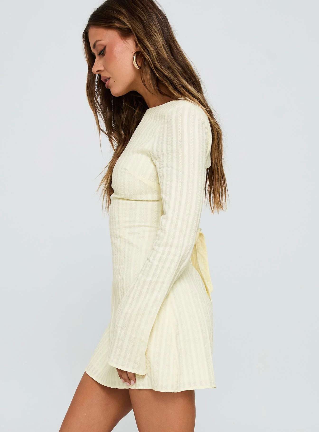 Alfalfa Long Sleeve Mini Dress Cream - Image 4