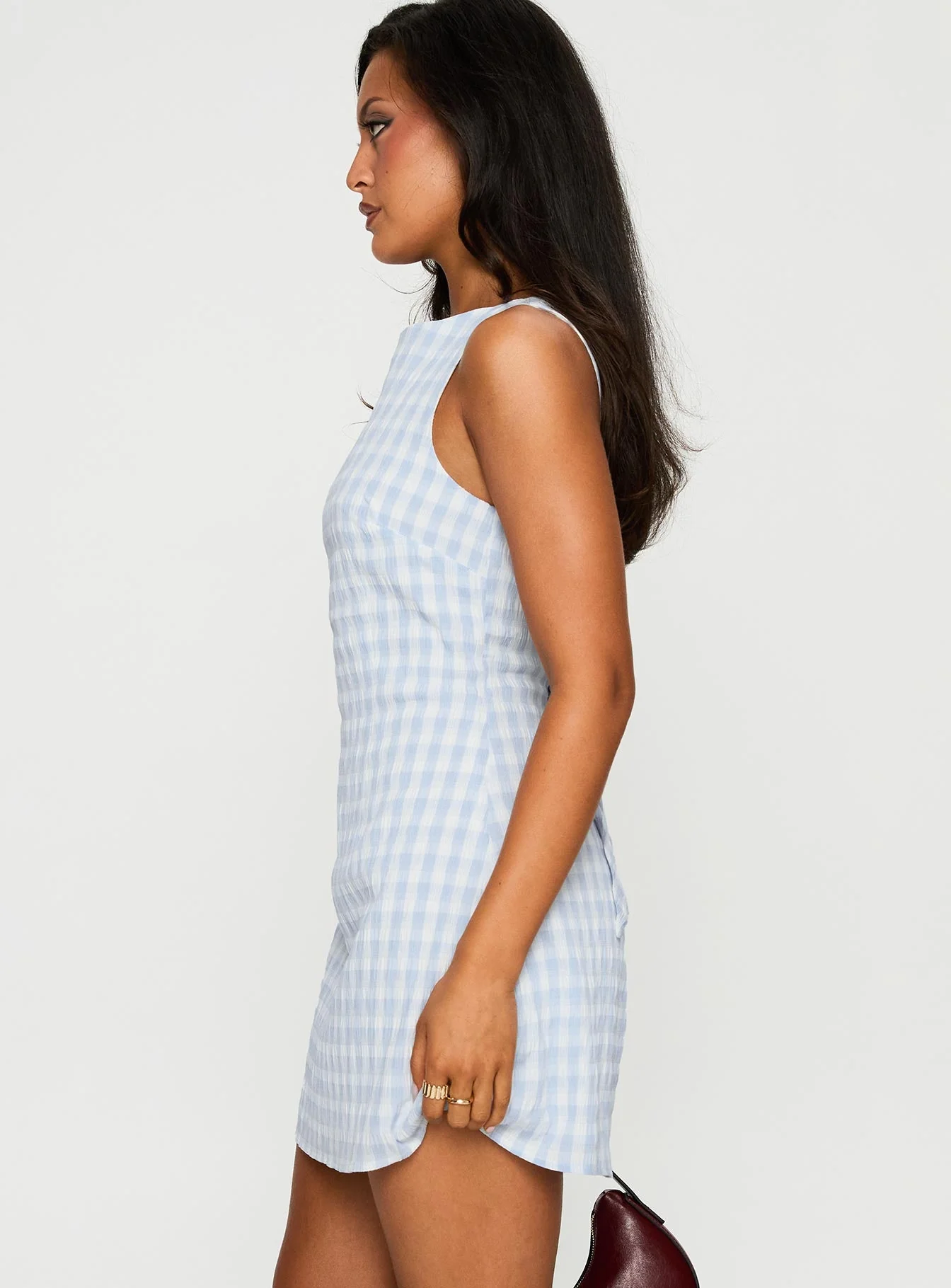 Alfalfa Mini Dress Blue Check - Image 4