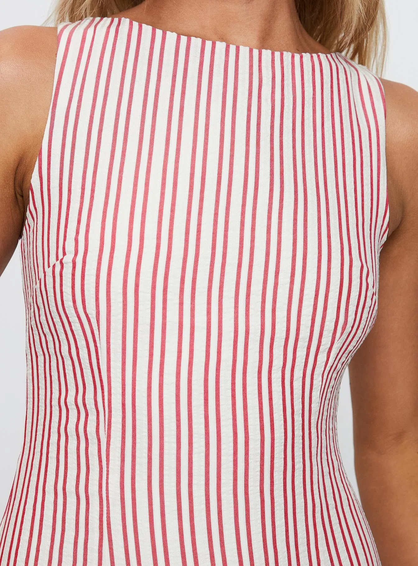 Alfalfa Shift Mini Dress Red Stripe - Image 6