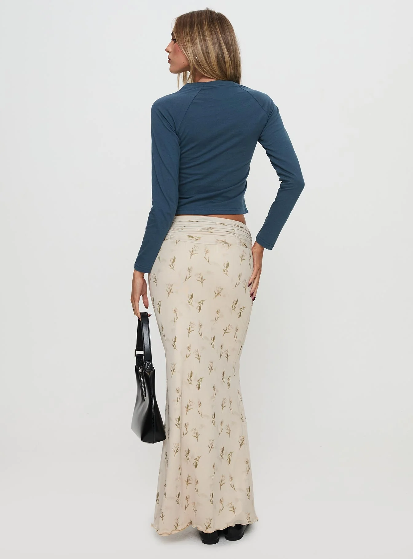 Aliceyn Ruched Maxi Skirt Multi Floral - Image 4