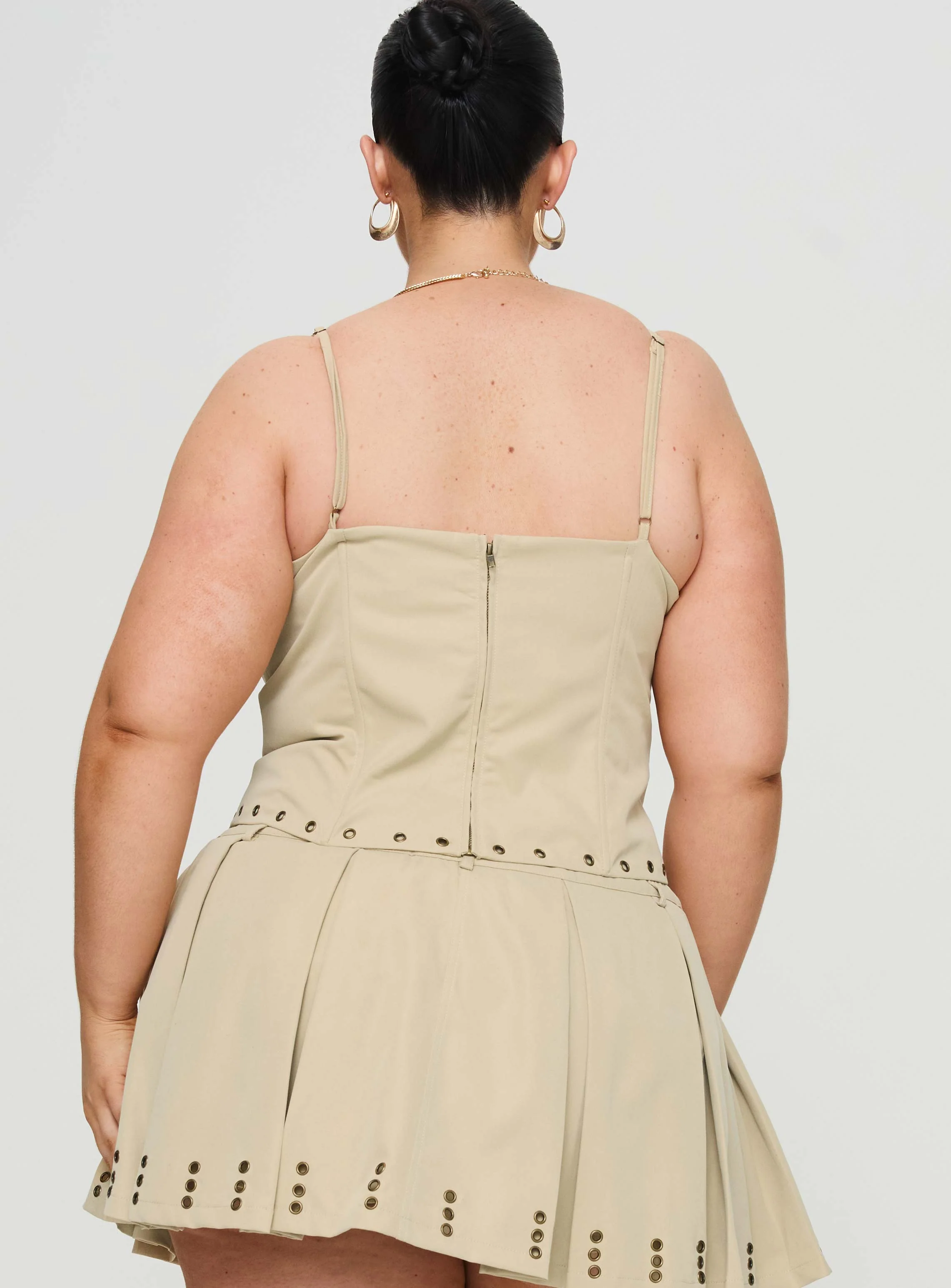 Alinzia Eyelet Corset Top Beige Curve - Image 5