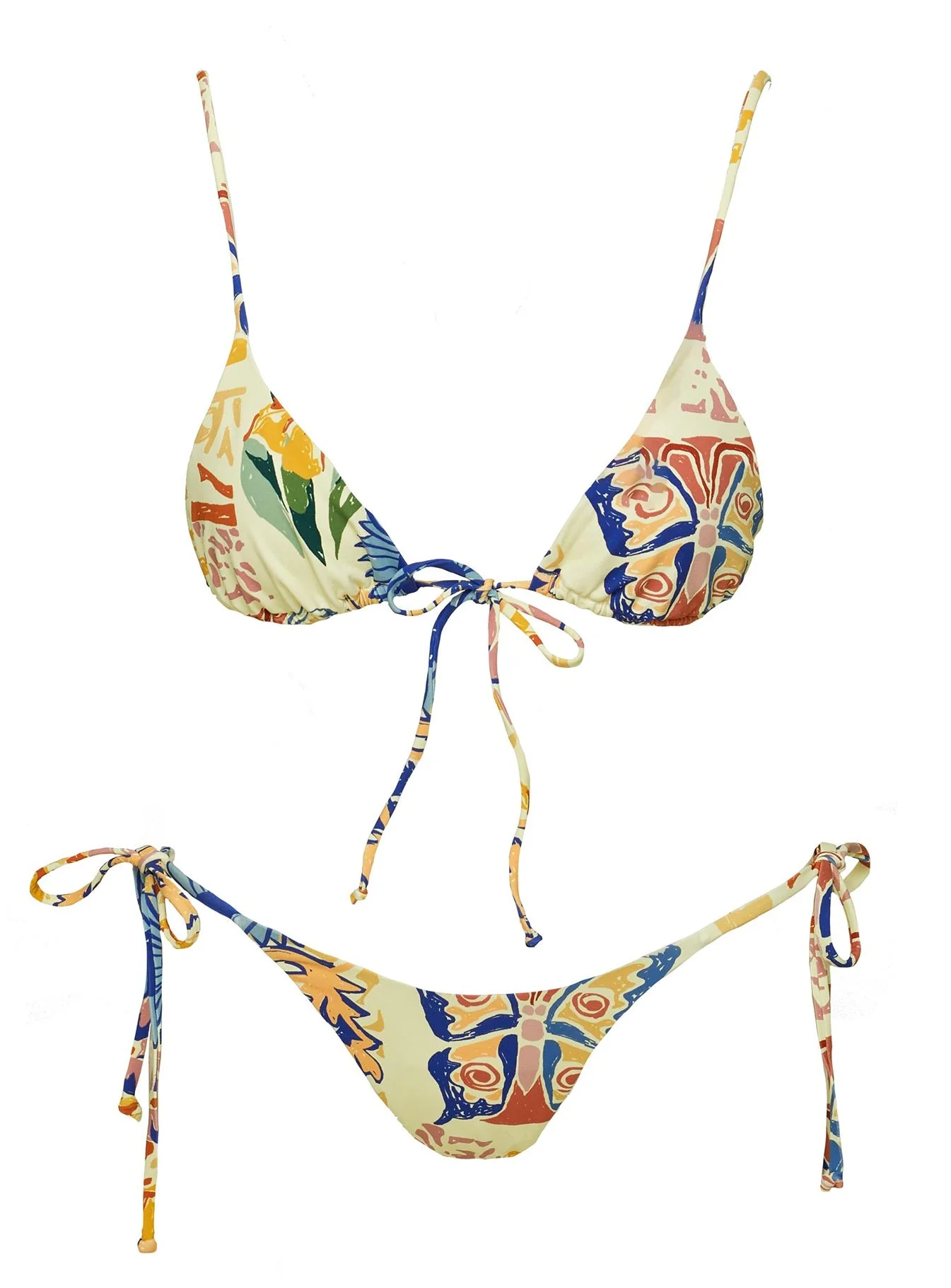 Alizzi Tie Front Triangle Bikini Top Multi - Image 6