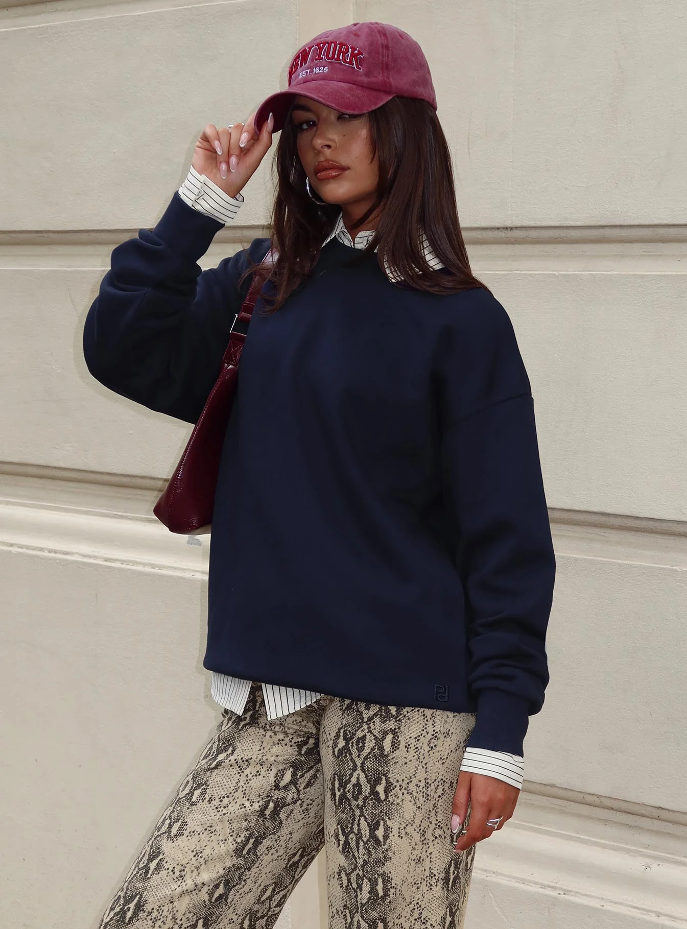 All Day Crewneck Sweatshirt Navy - Image 6