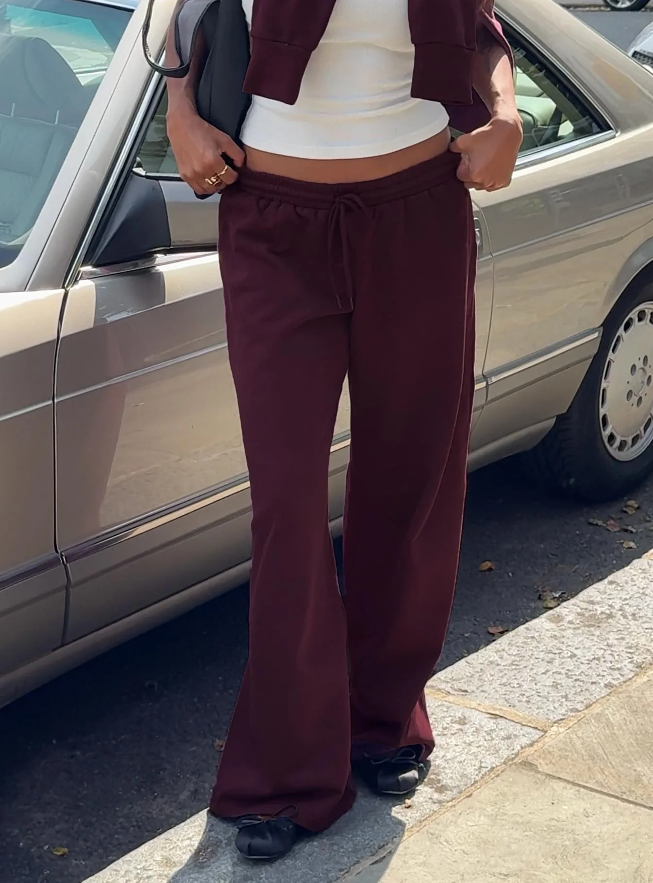 All Day Straight Leg Sweatpants Wine - Image 2