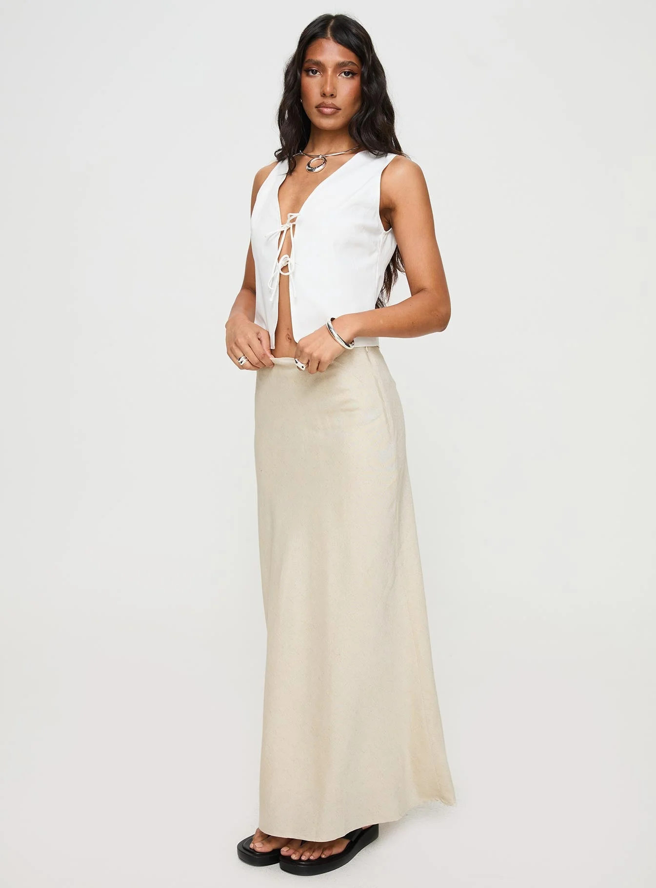 All In Maxi Skirt Beige - Image 2