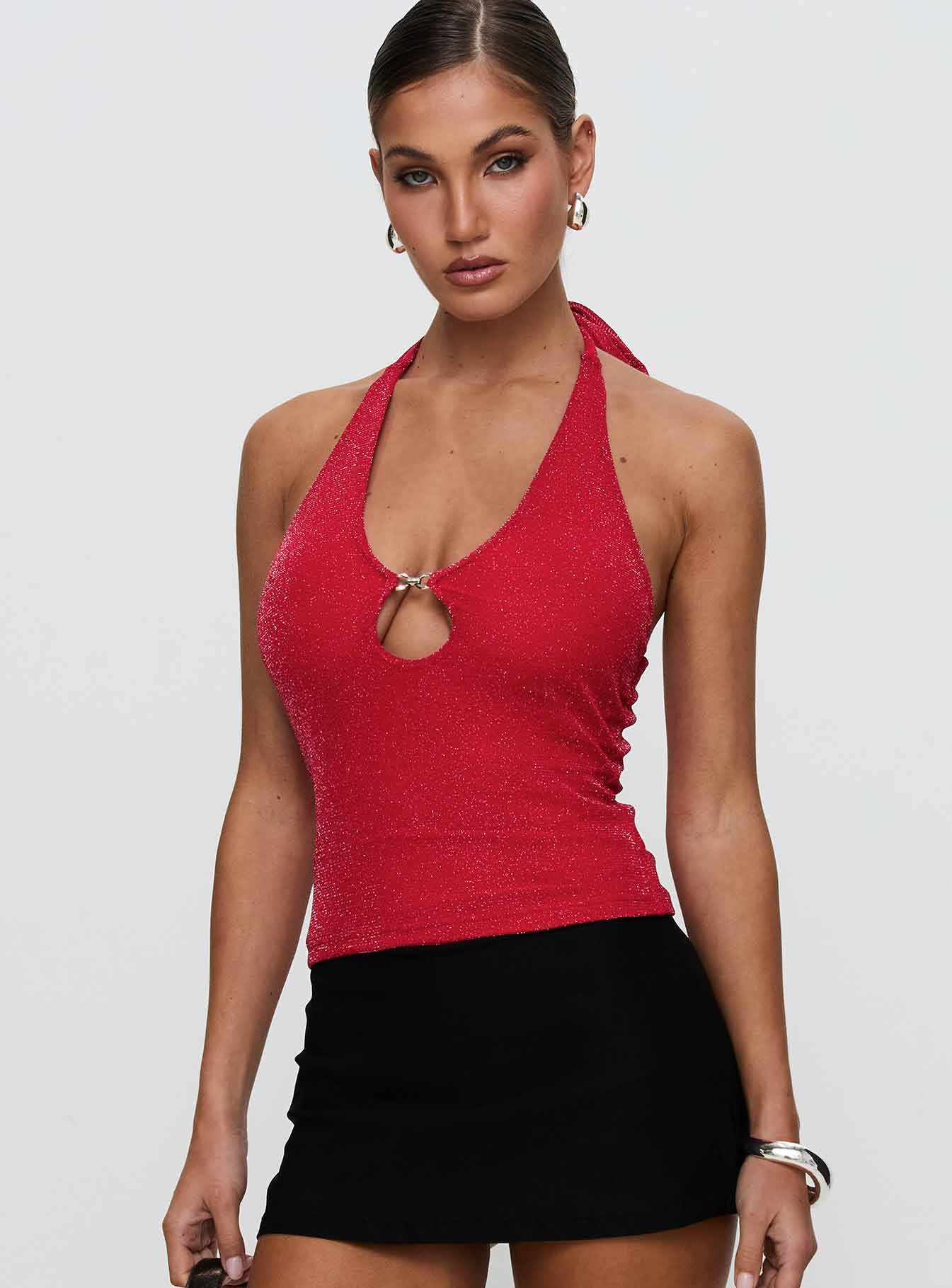 Allende Halter Top Red - Image 2