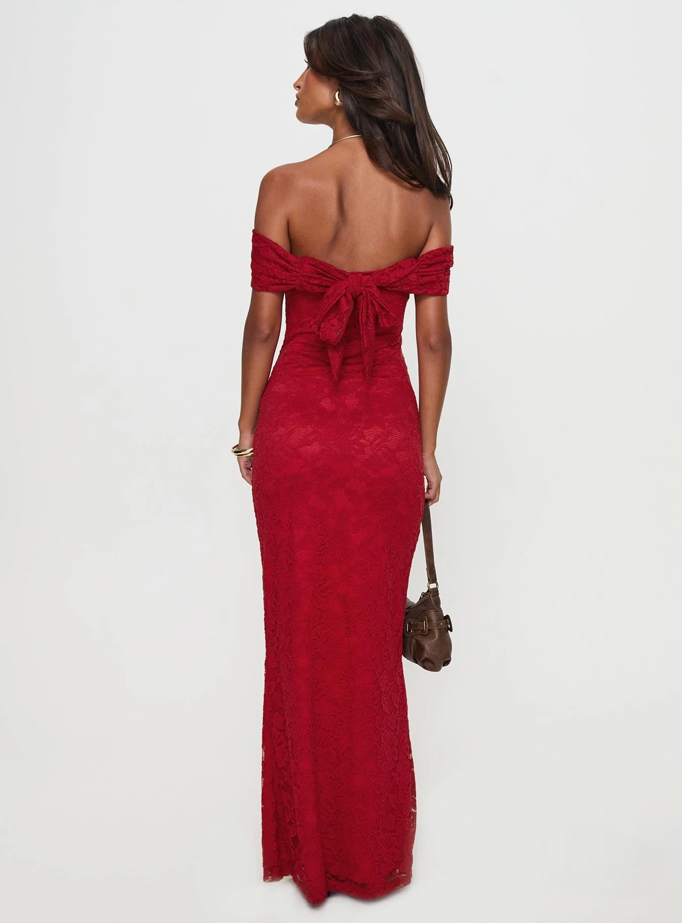 Allured Strapless Maxi Dress Burgundy - Image 5