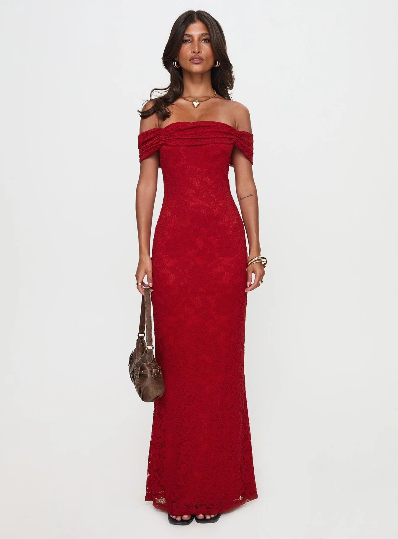 Allured Strapless Maxi Dress Burgundy - Image 7