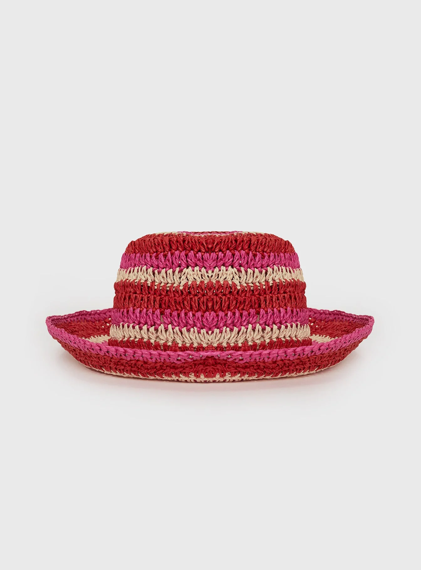 Alonza Crochet Bucket Hat Pink/red - Image 3