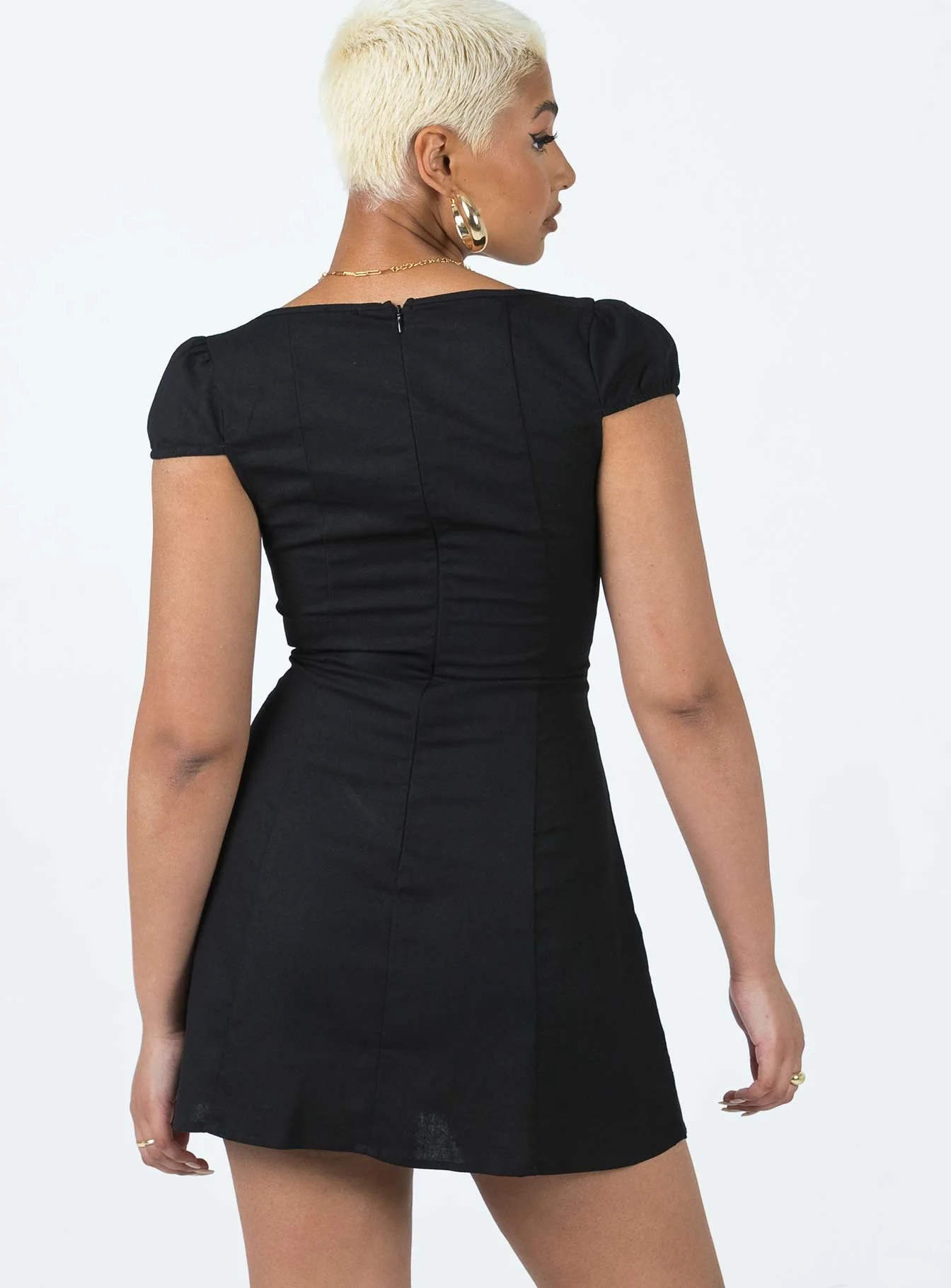 Alora Mini Dress Black - Image 6