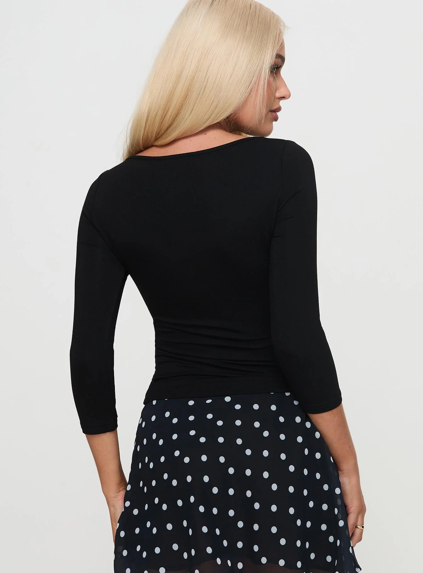 Alouette Long Sleeve Top Black - Image 4