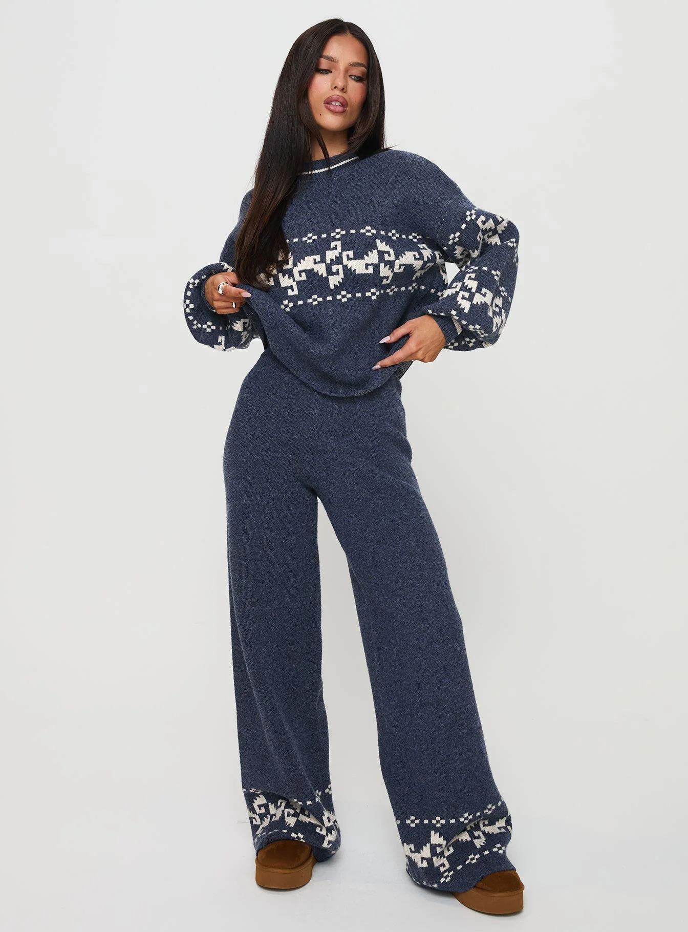 Alpine Sweater Navy / Cream - Image 3