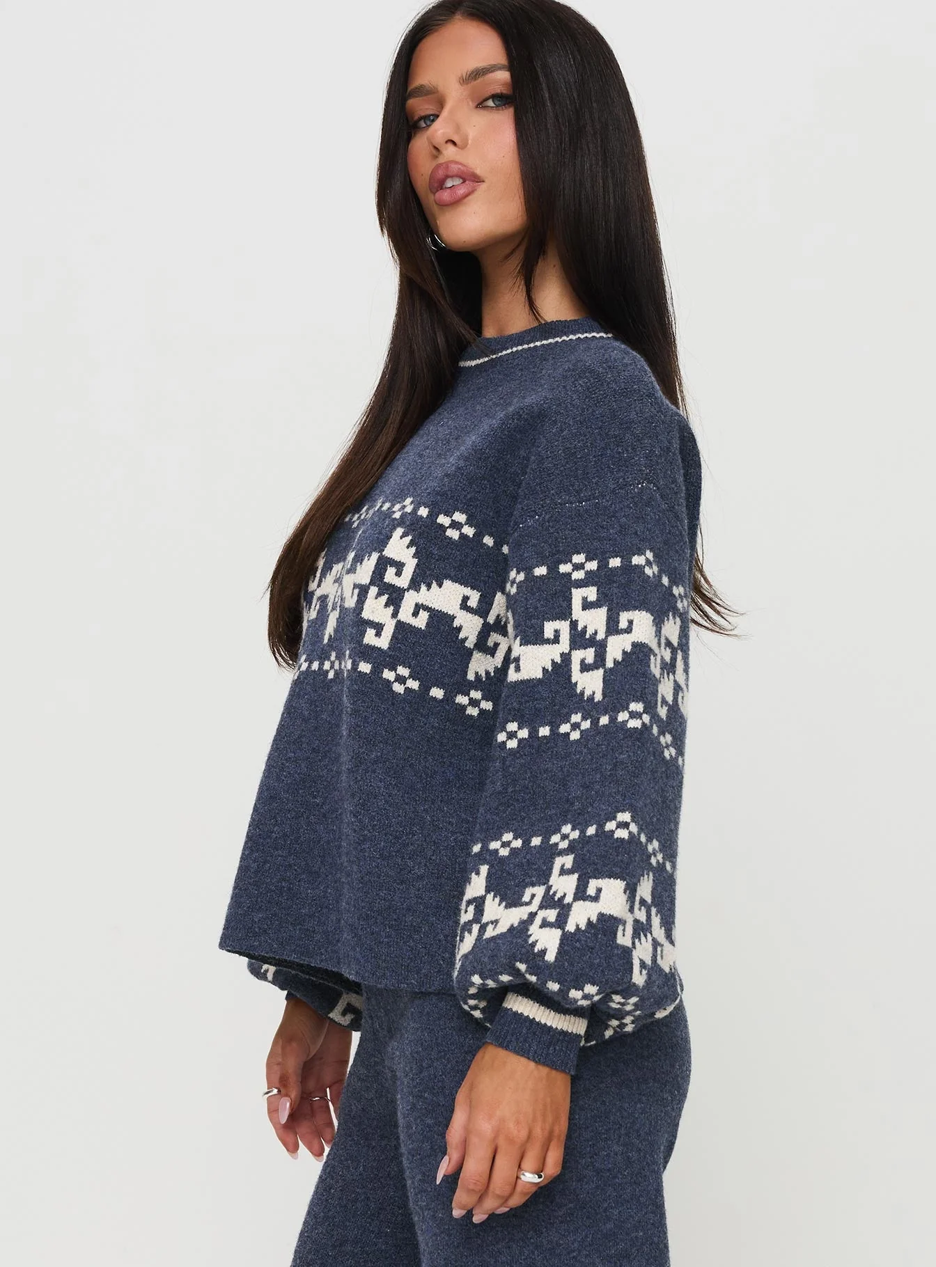 Alpine Sweater Navy / Cream - Image 4