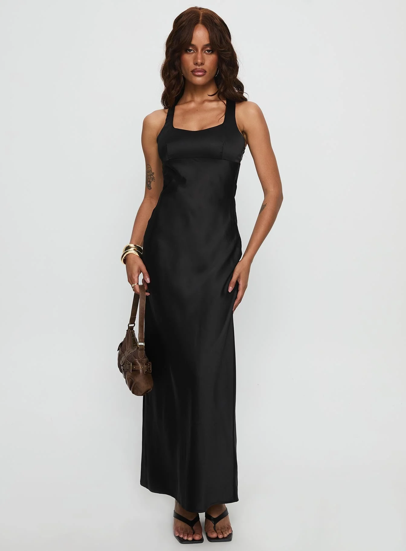 Alter Egos Drape Maxi Dress Black - Image 2