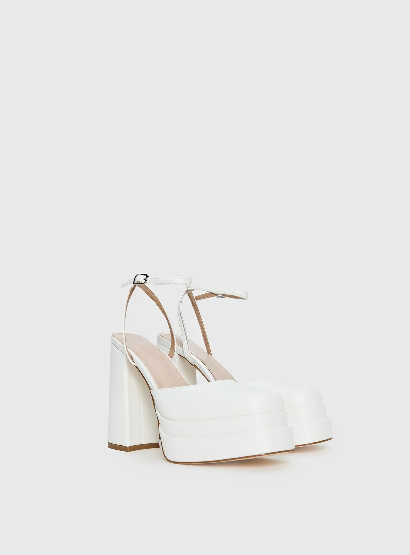Alto Platform Heels Matte White - Image 3