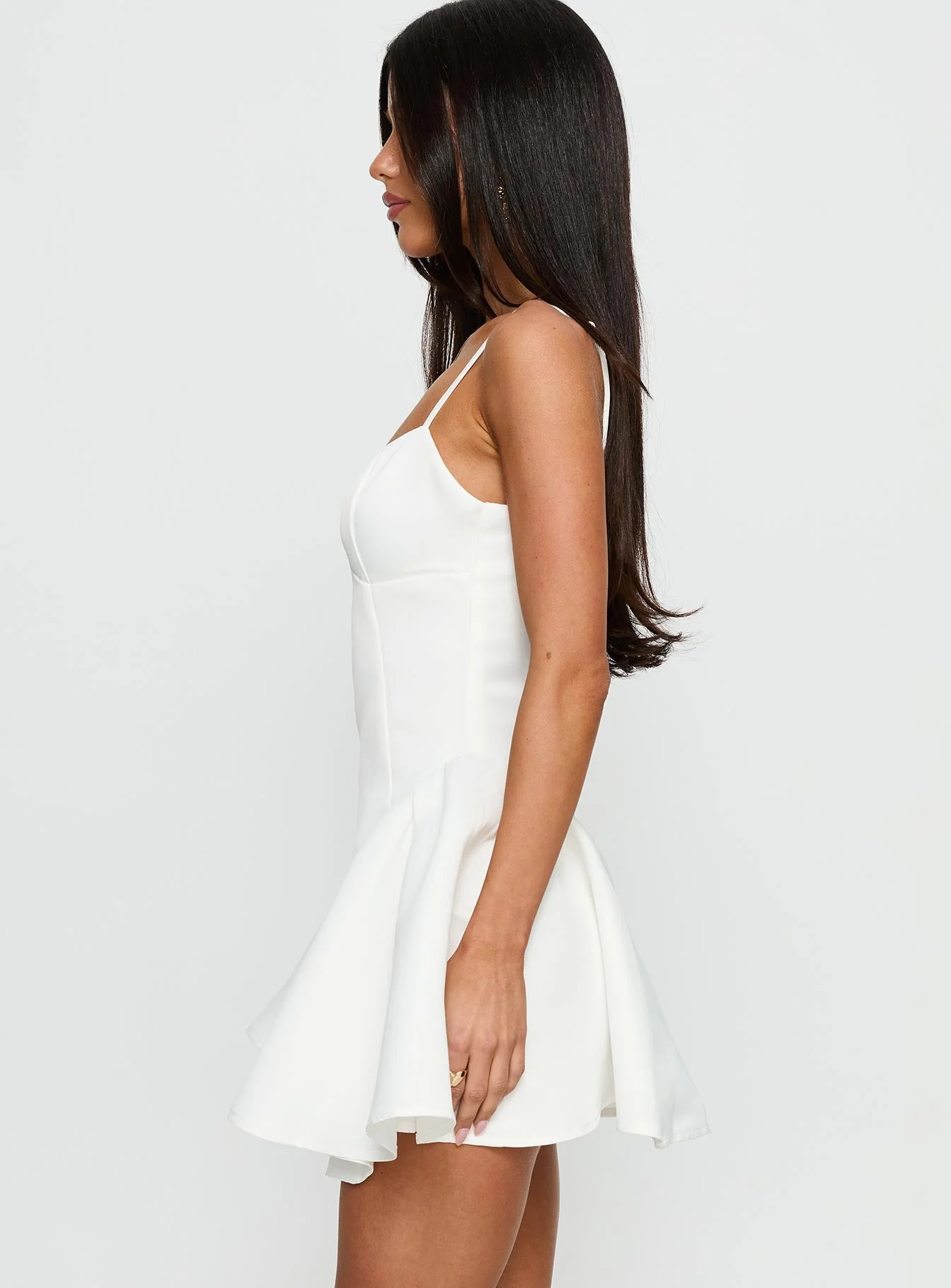 Alympia Pleat Mini Dress White - Image 4