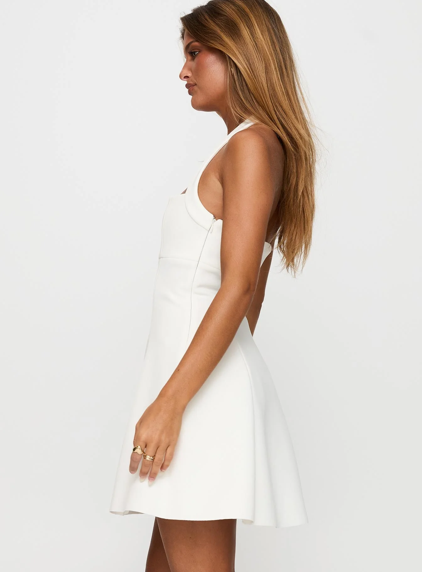 Alyn Halter Mini Dress White - Image 4