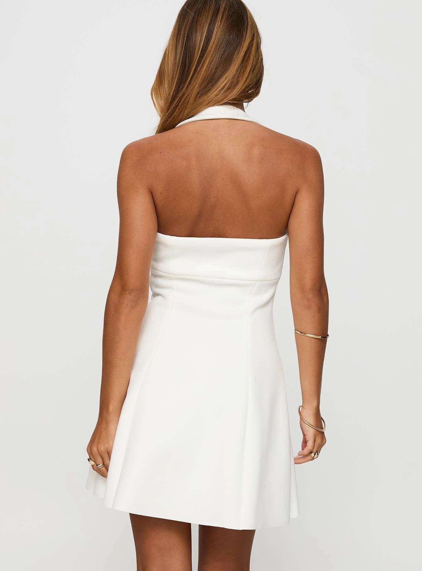 Alyn Halter Mini Dress White - Image 5