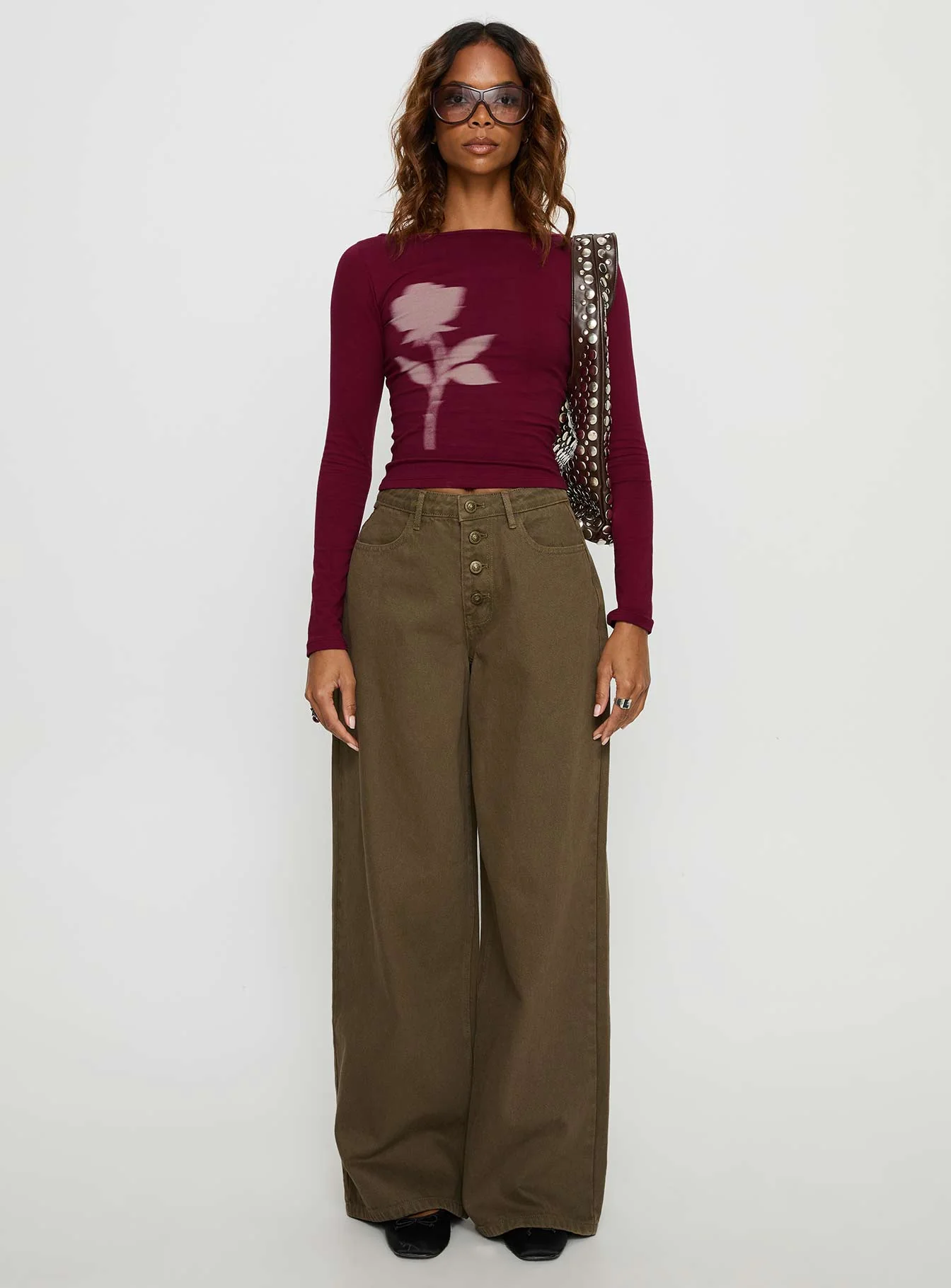 Amabon Top Burgundy Blurred Rose - Image 7