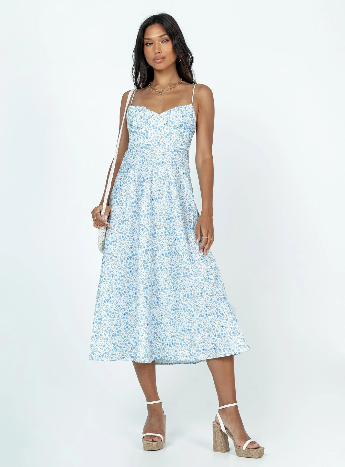 Amara Midi Dress Blue Multi - Image 2
