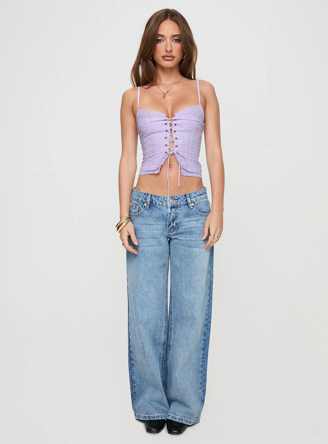 Amitri Lace Up Top Lilac - Image 7