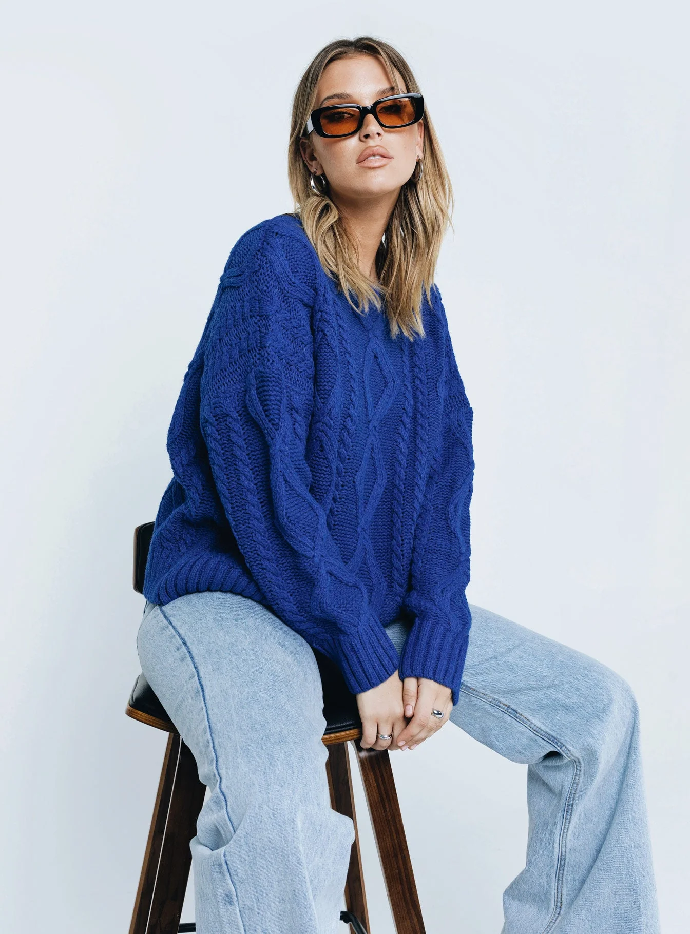 Anaya Oversized Sweater Monday Blues - Image 2