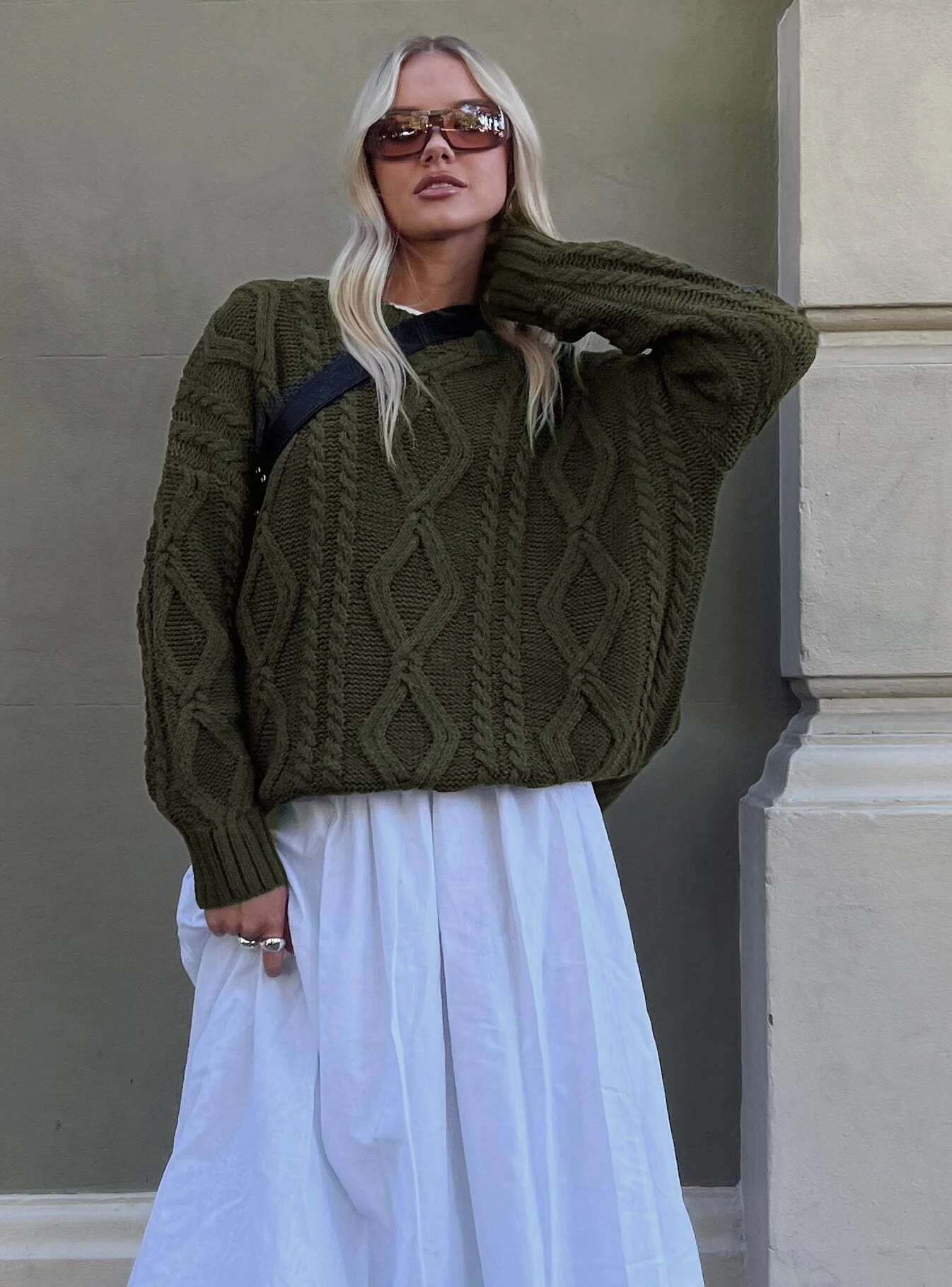Anaya Oversized Sweater Olive - Image 2