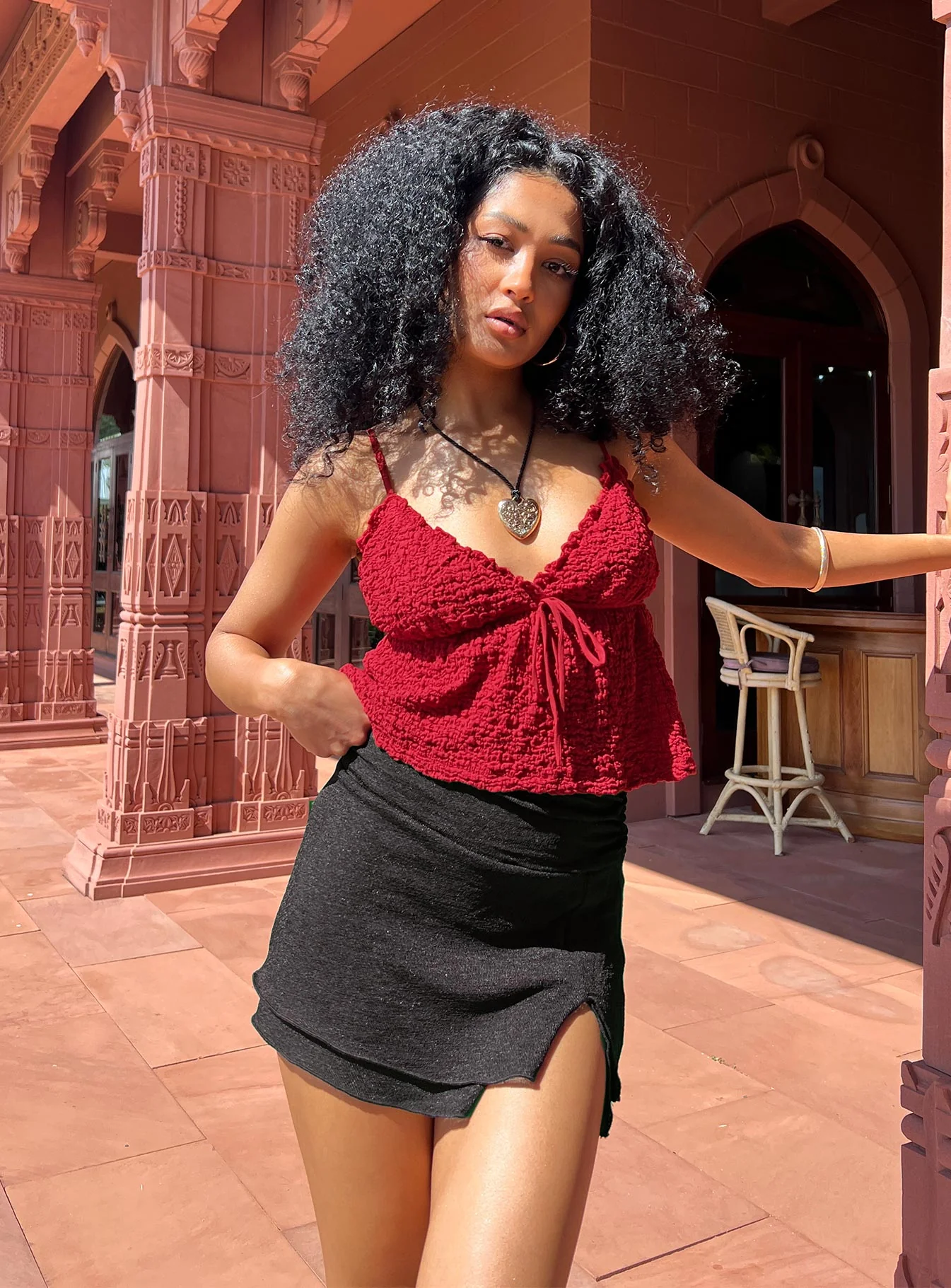 Angel Mini Skirt Black - Image 2