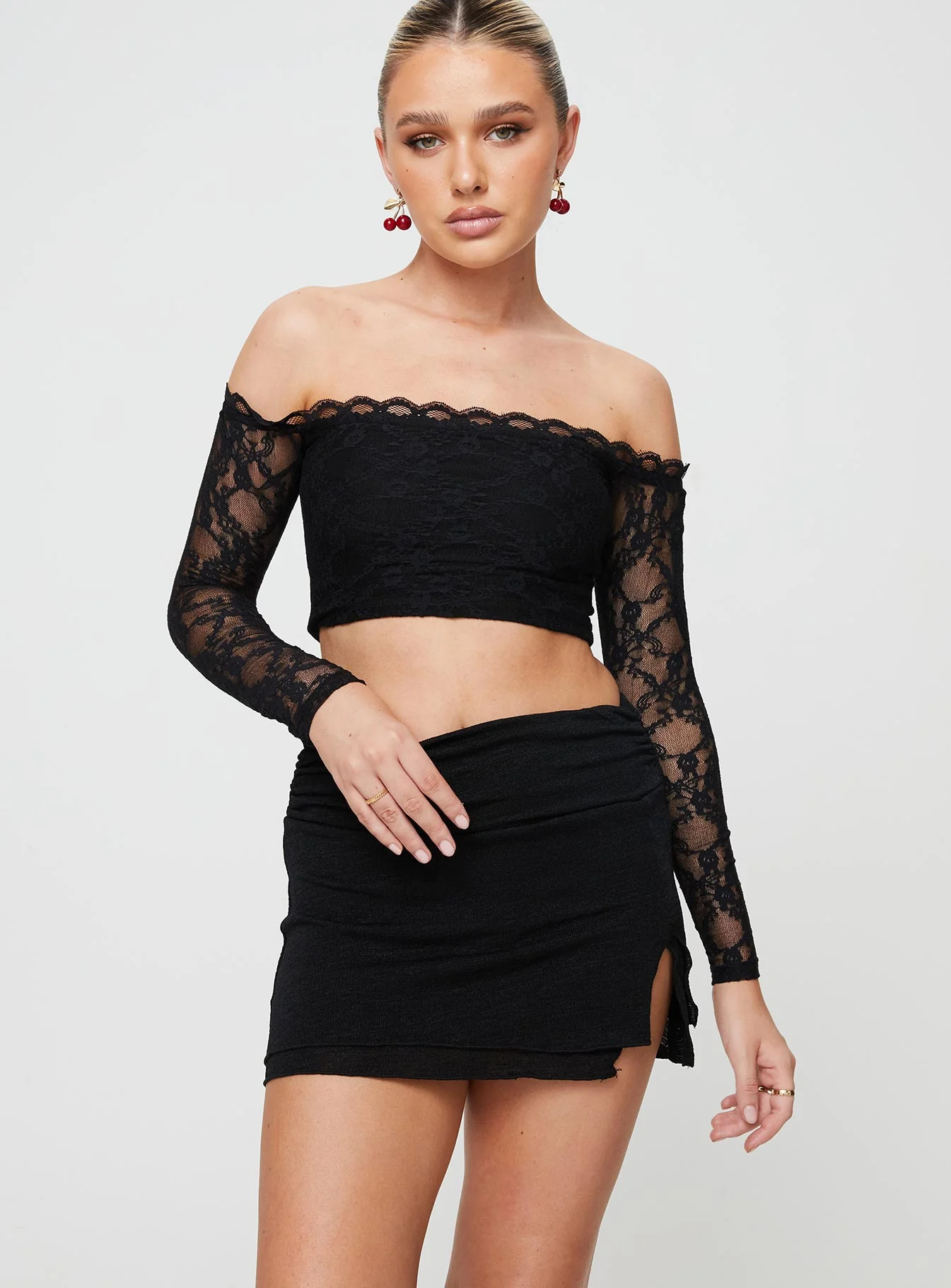 Angel Mini Skirt Black - Image 3