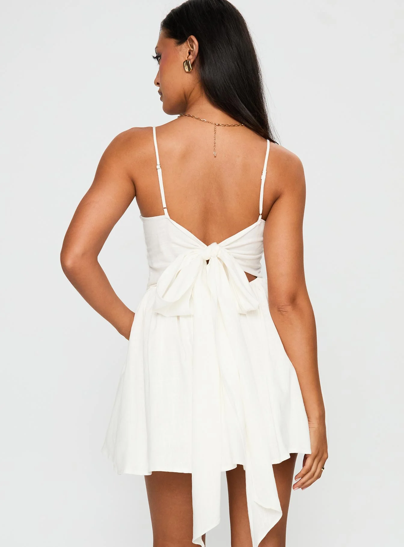 Angel Wings Tie Up Mini Dress White - Image 5