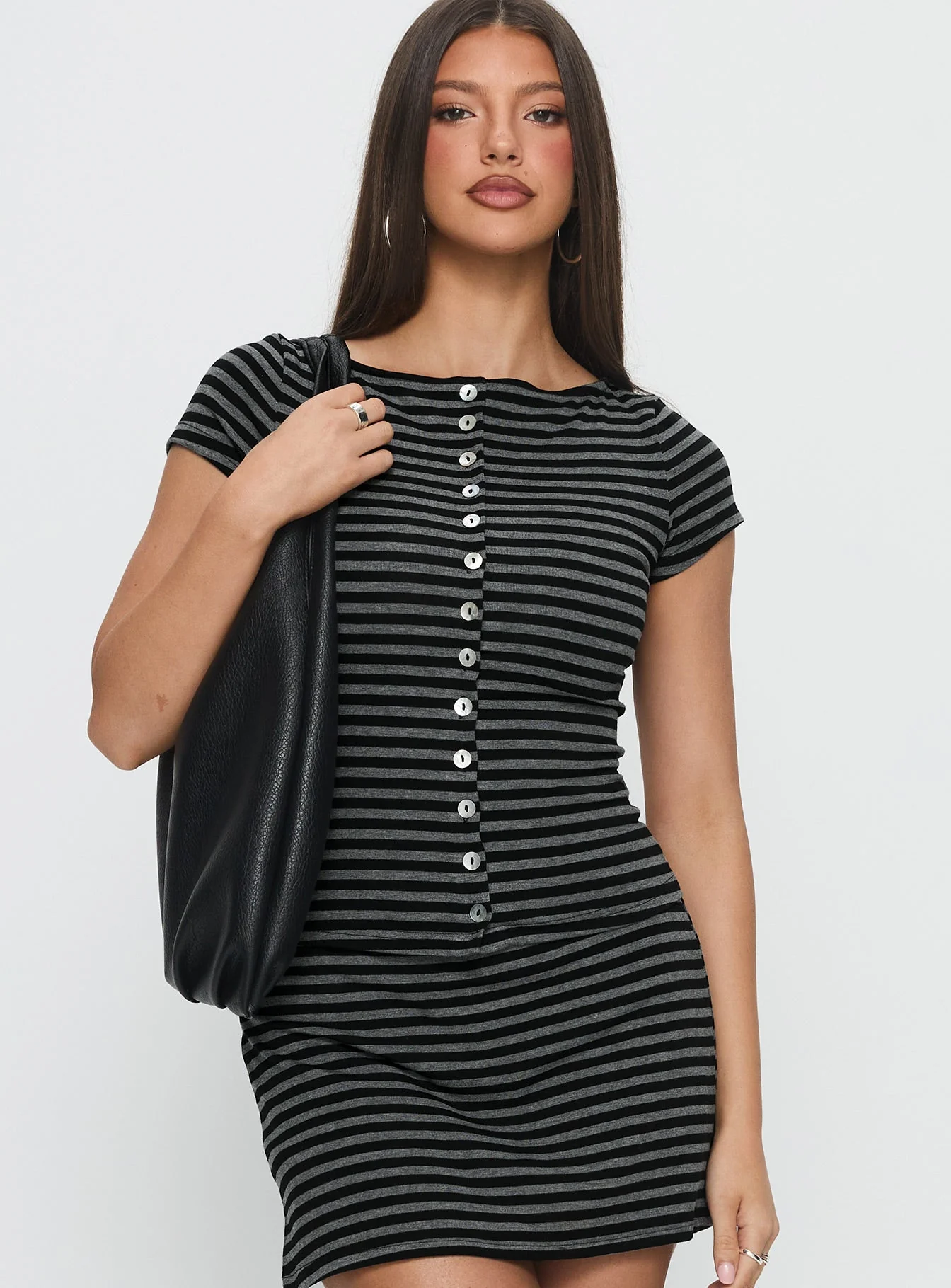 Angellina Jersey Button Down Top Stripe - Image 2