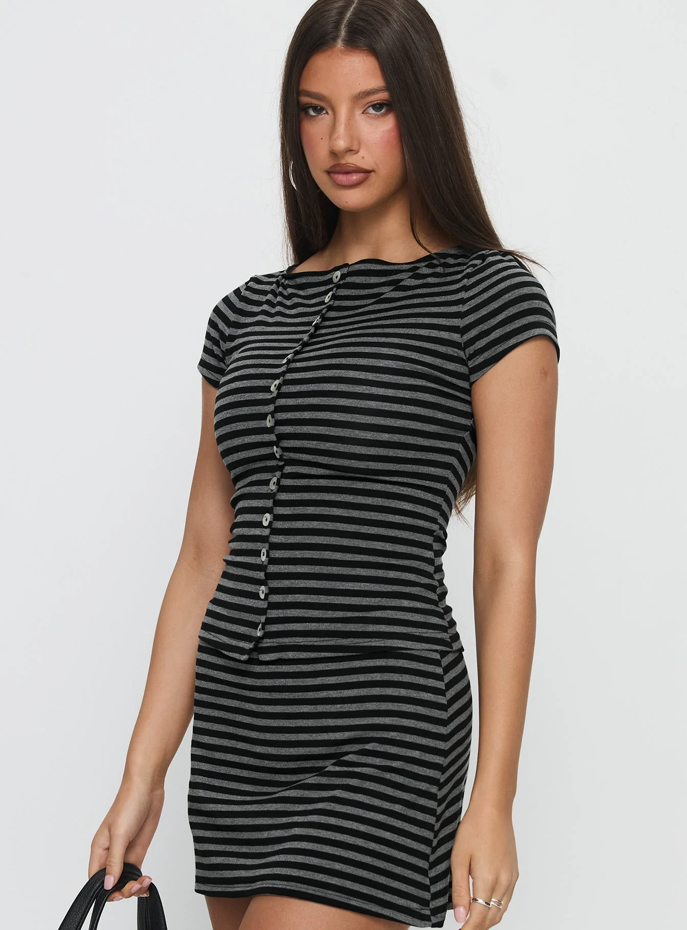 Angellina Jersey Button Down Top Stripe - Image 4