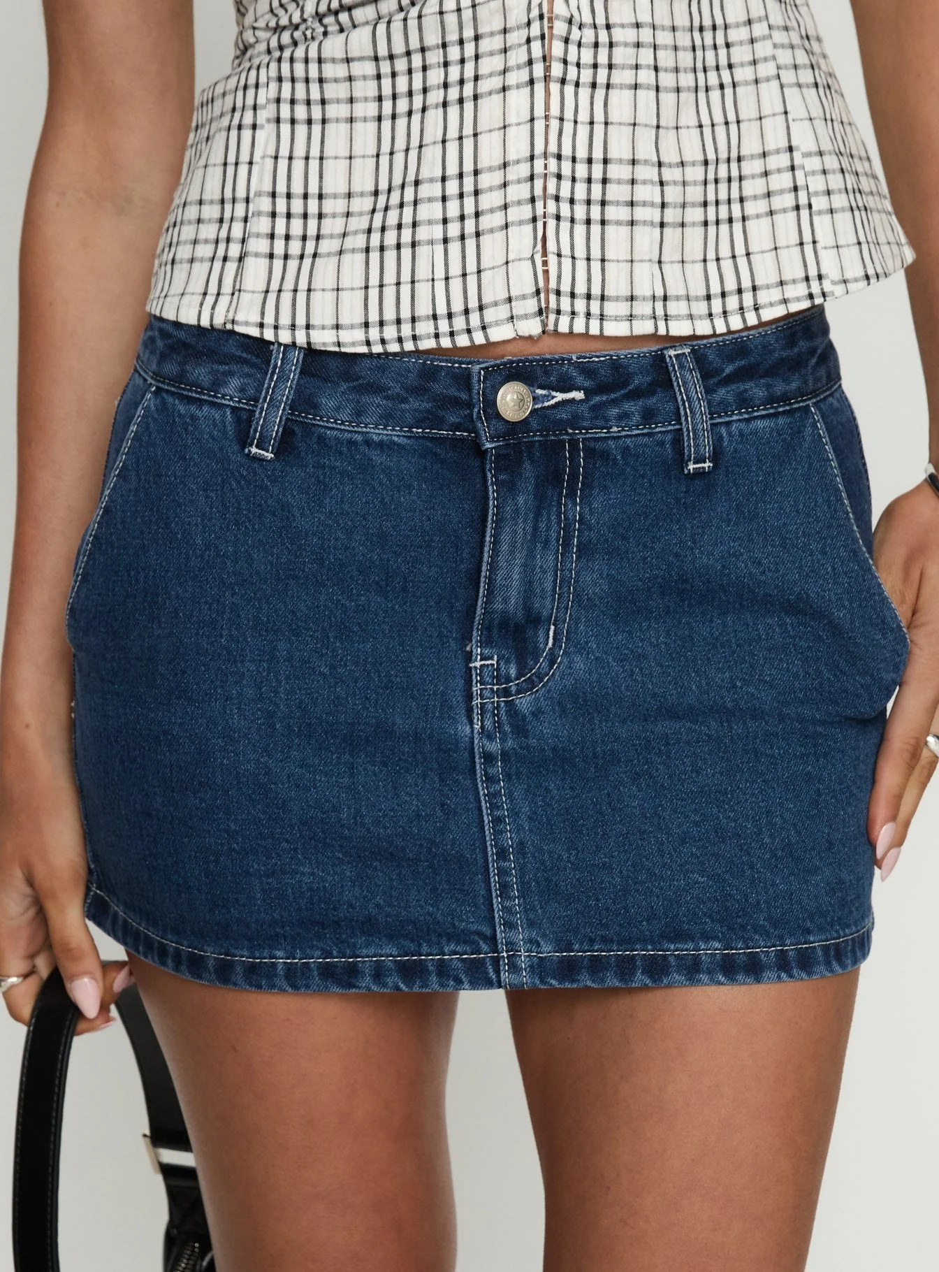 Annaleah Low Rise Denim Skort Mid Blue - Image 6