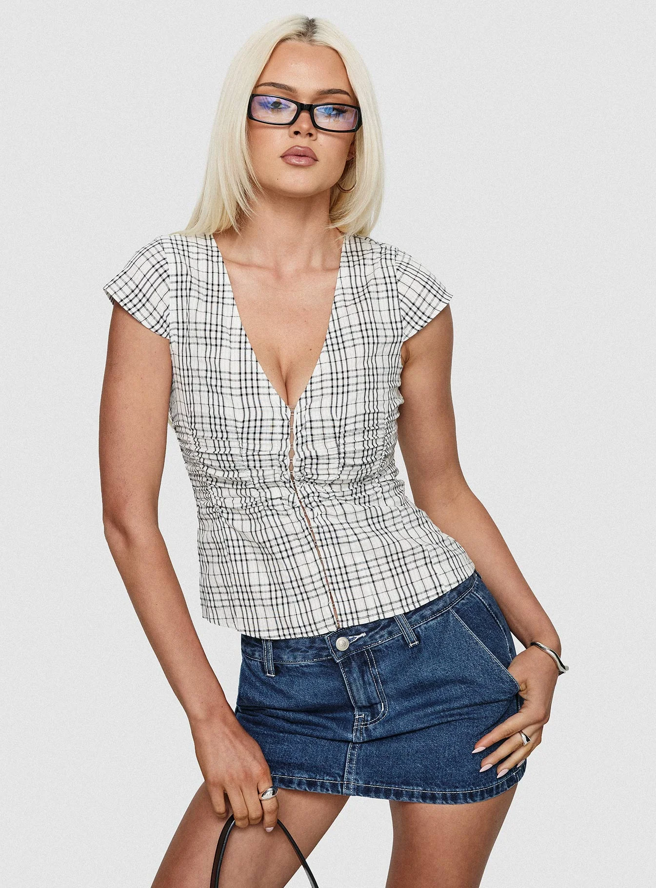 Annaleah Low Rise Denim Skort Mid Blue - Image 8